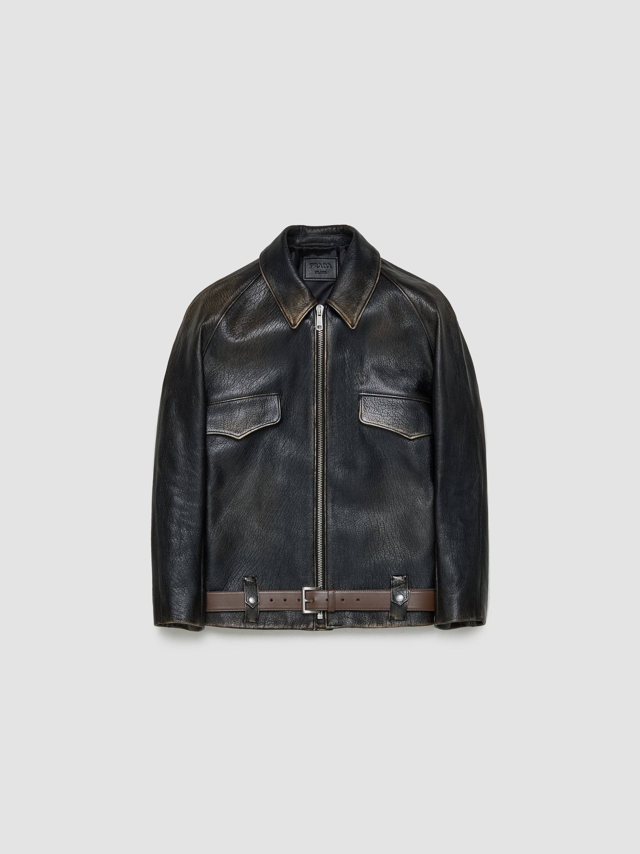 Prada - Leather Blouson Jacket in Black - 58A170_1455_F0002 – Voo
