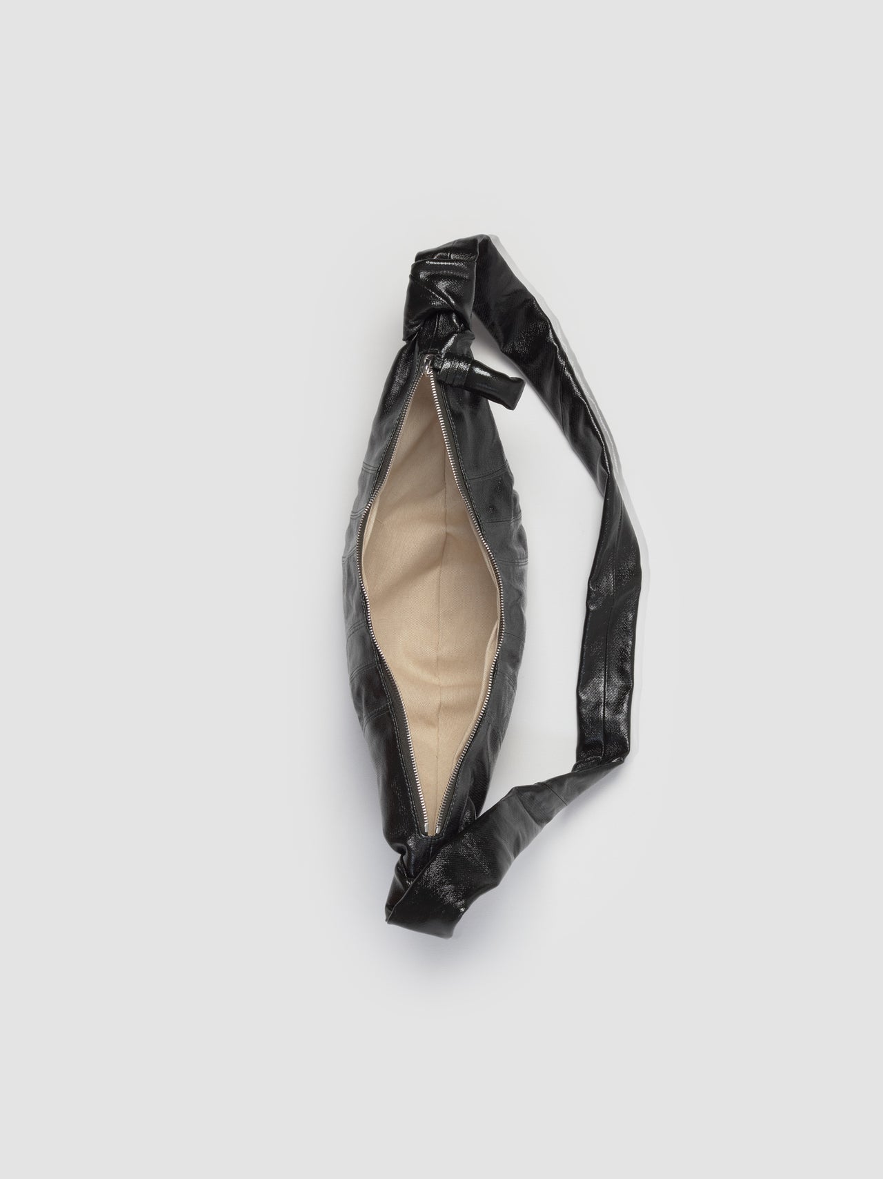 Medium Coated Cotton Croissant Bag in Forest