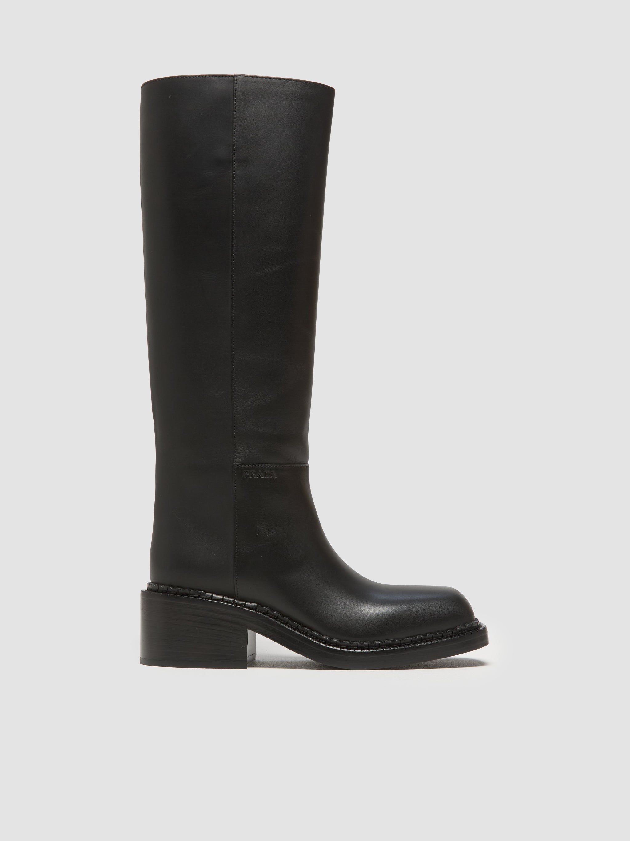 Prada Knee High Boots in Black 1W746N_070_F0002 - Main Image