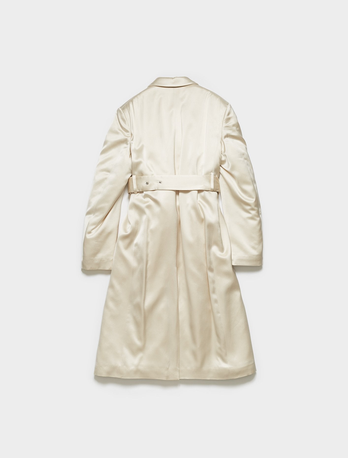 Satin Trench Coat in Open Beige