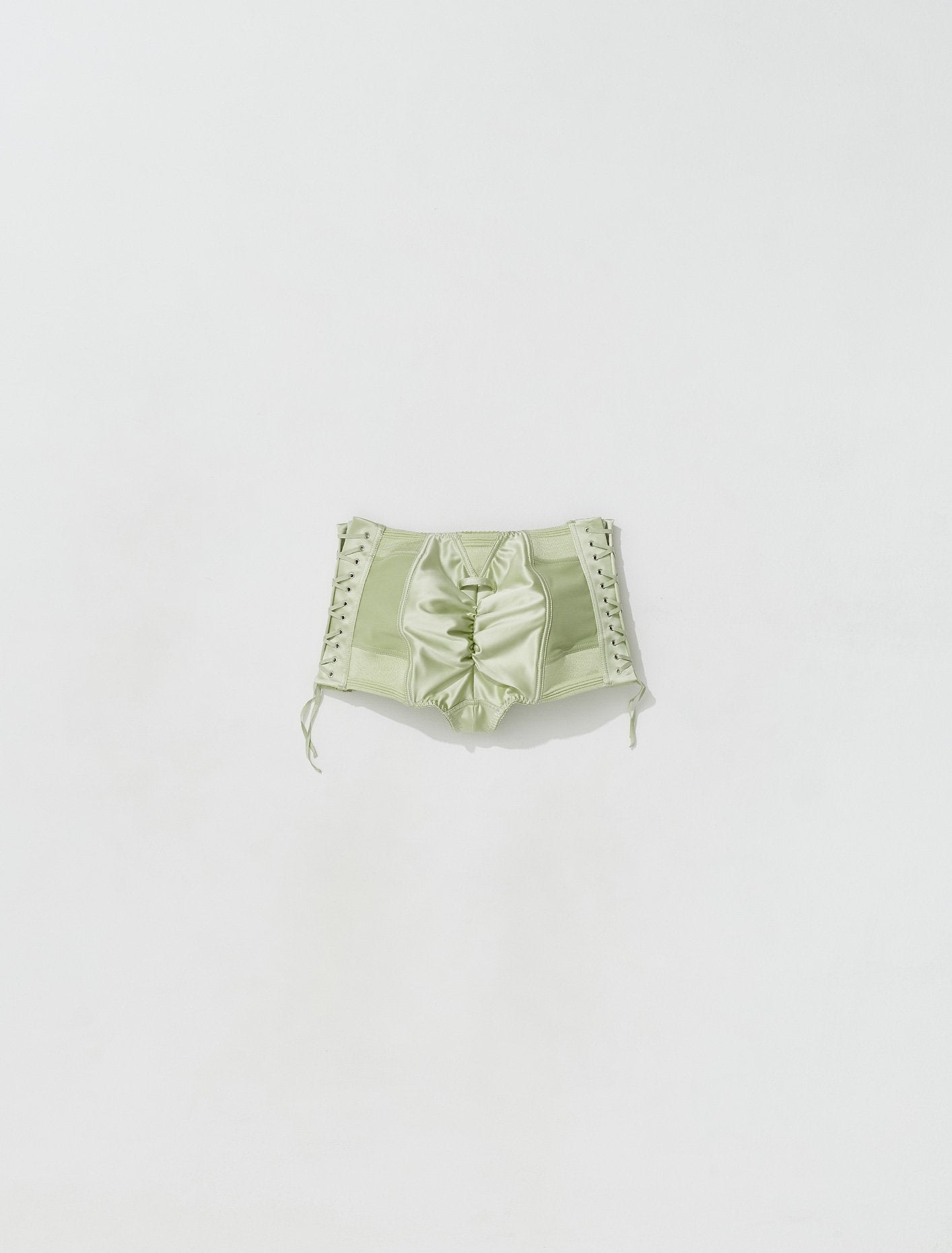 x Lotta Volkova Lace Up Shorts in Mint