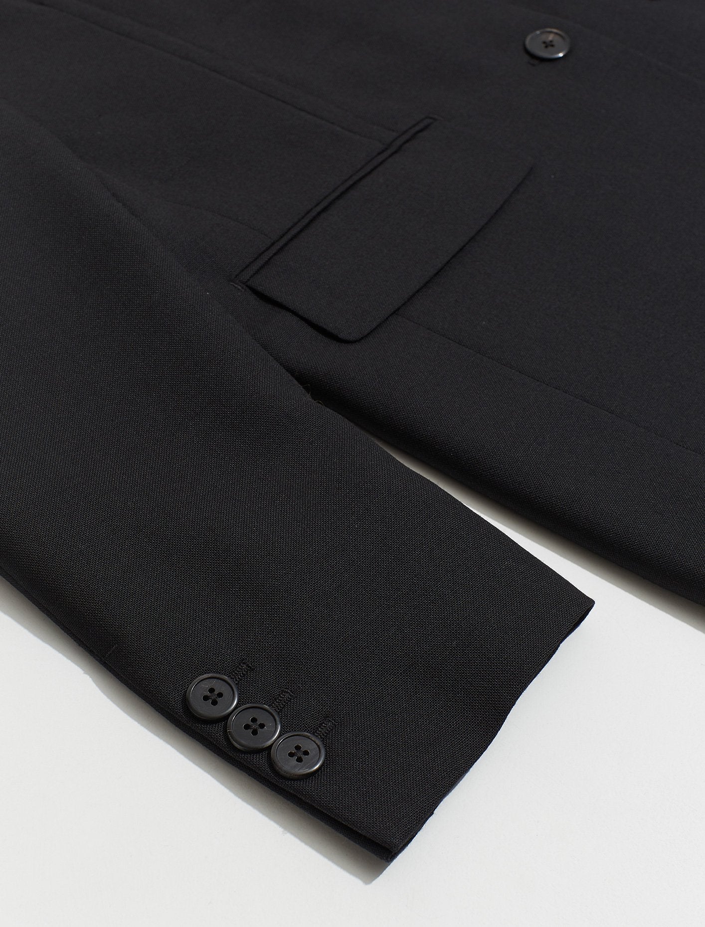 Single Breasted Wool Jacket in Black