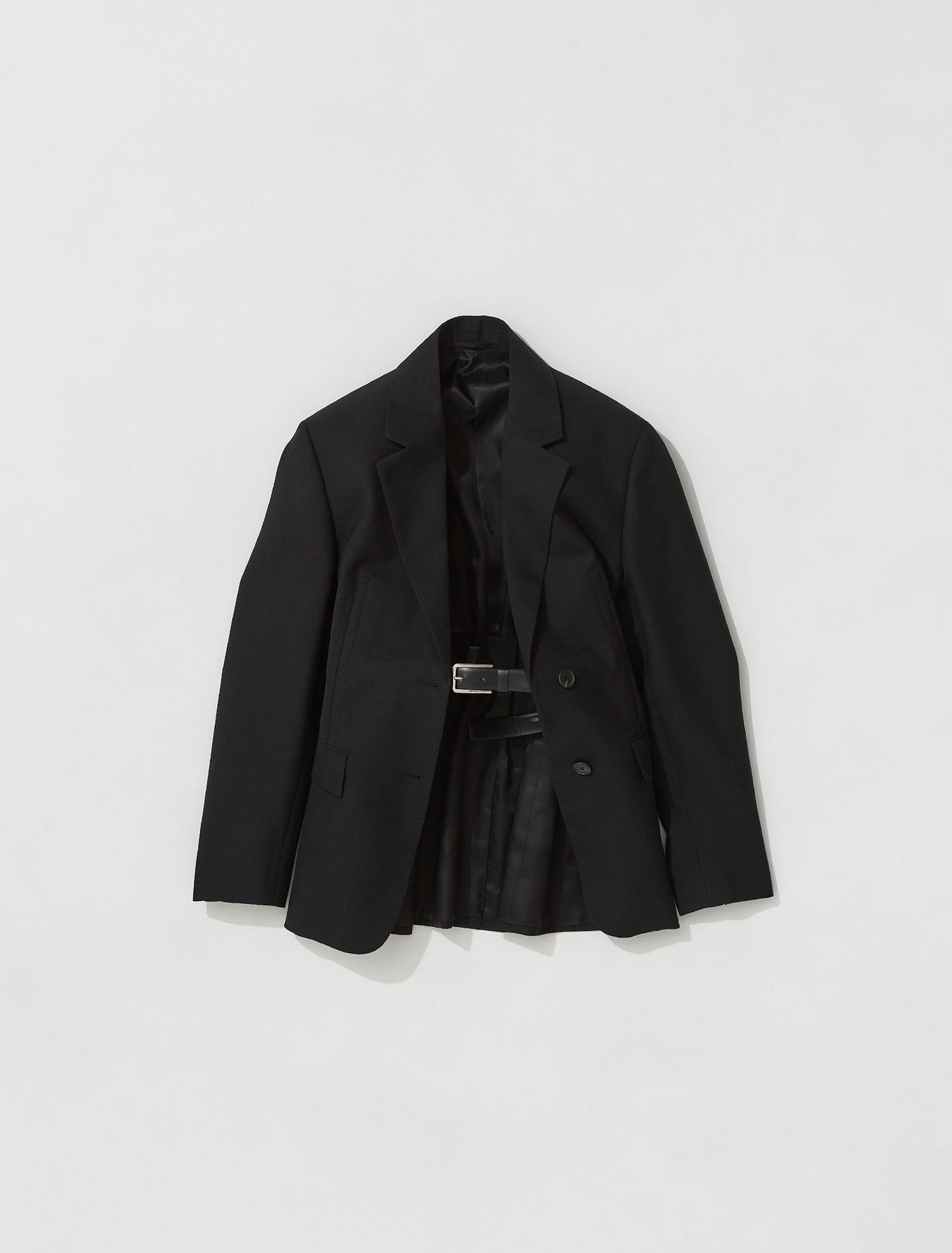 Single Breasted Wool Jacket in Black