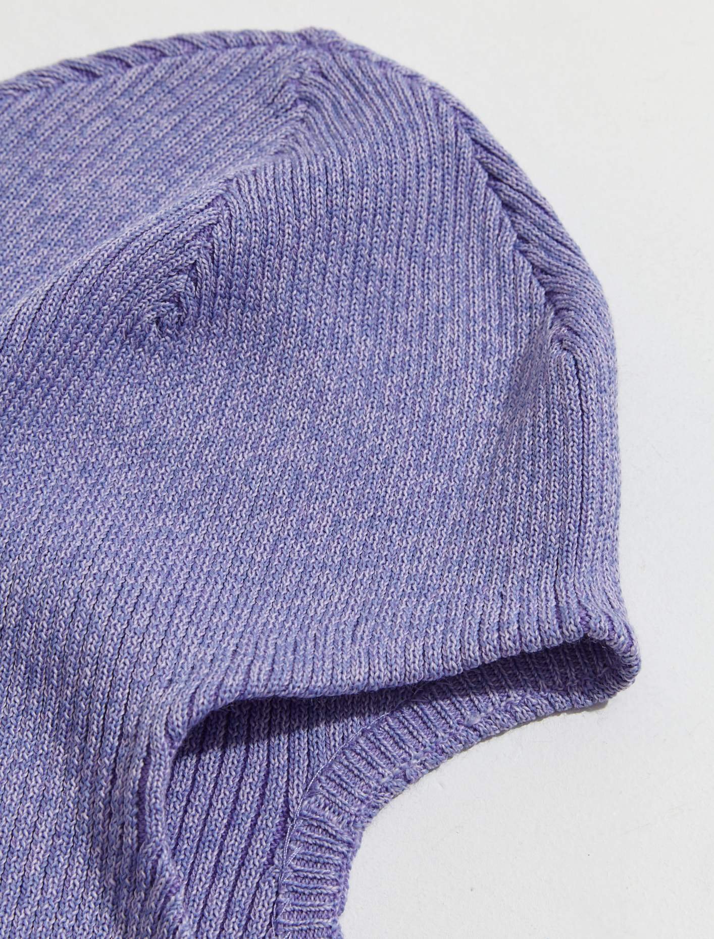 Ribbed Knit Balaclava in Iris Purple