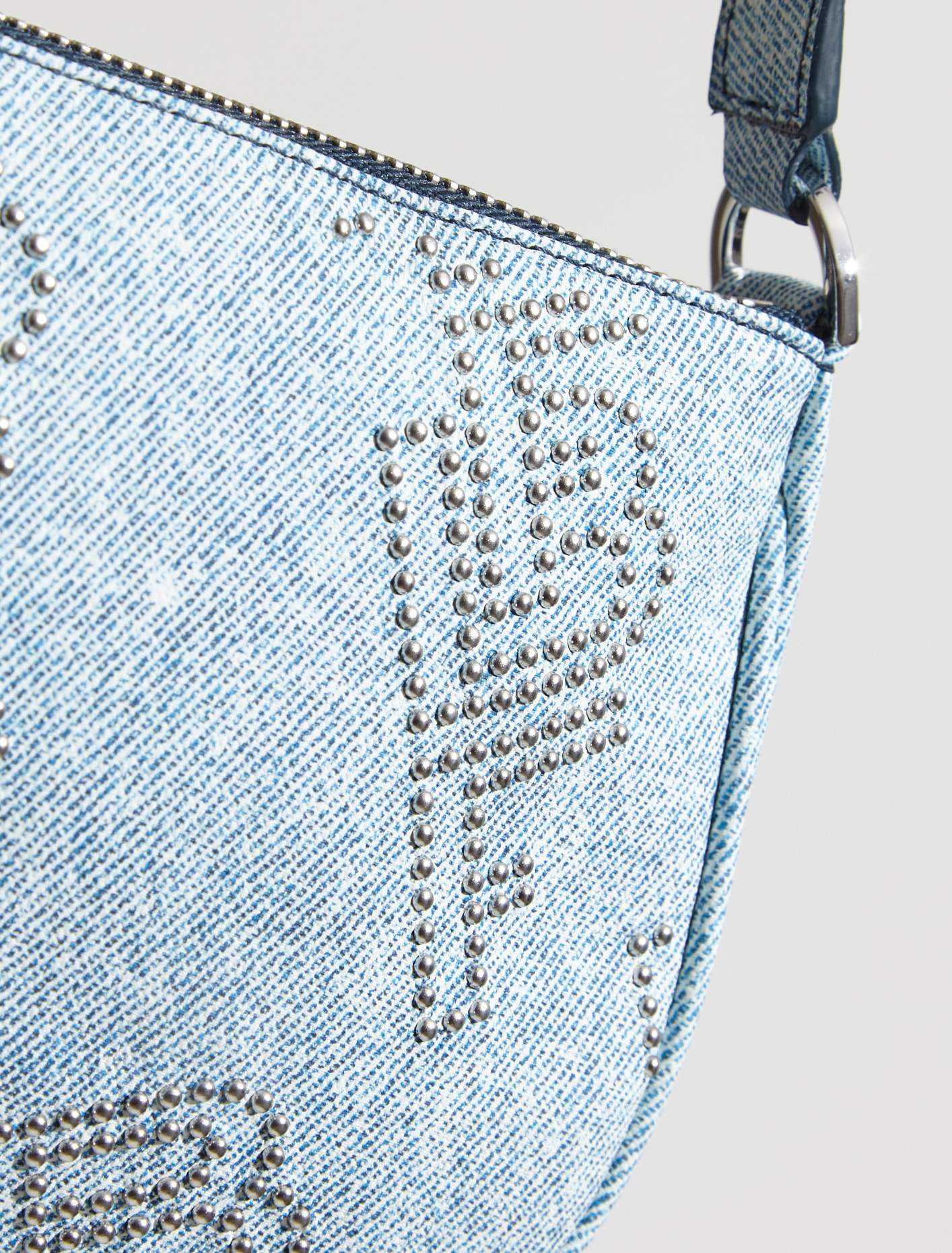 Rachel Stud Leather Bag in Denim