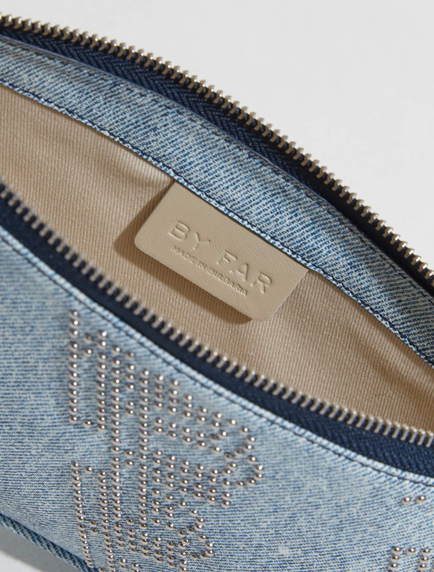 Rachel Stud Leather Bag in Denim