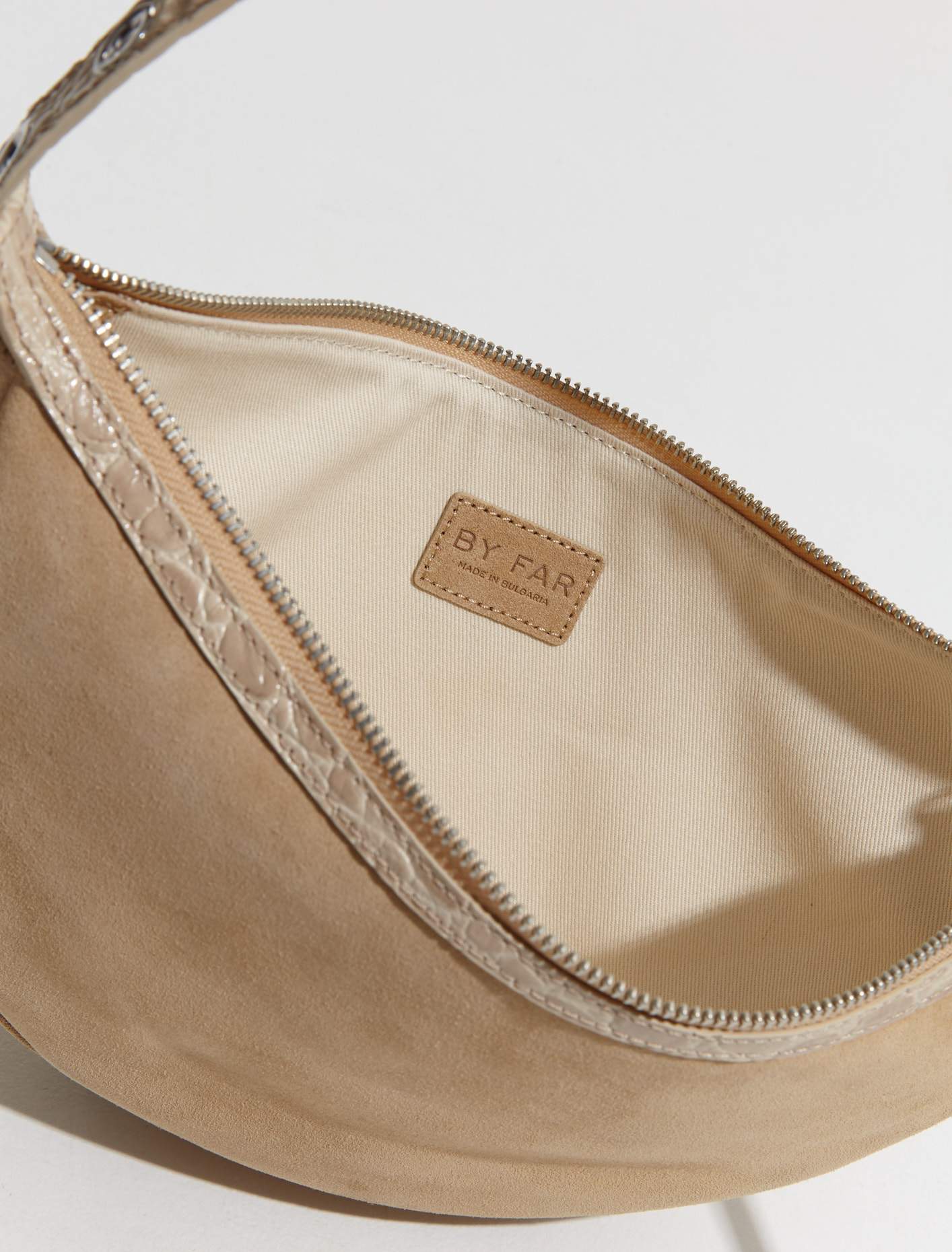 Gib Croco and Suede Leather Bag in Kraft