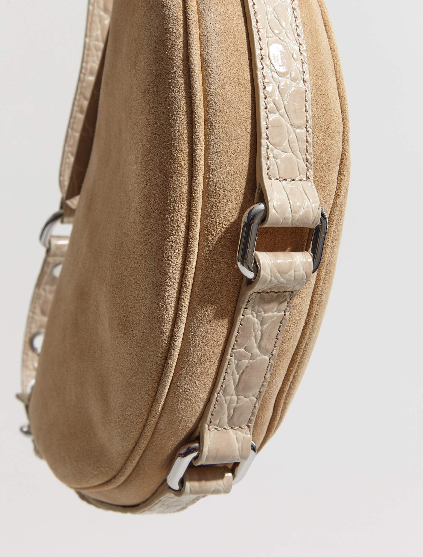 Gib Croco and Suede Leather Bag in Kraft