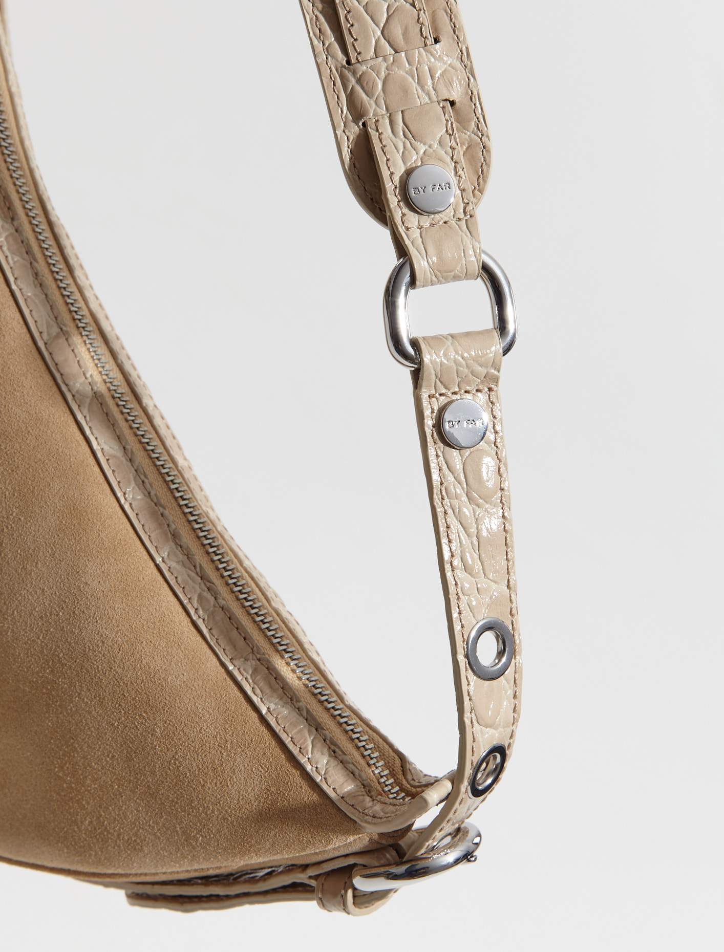 Gib Croco and Suede Leather Bag in Kraft