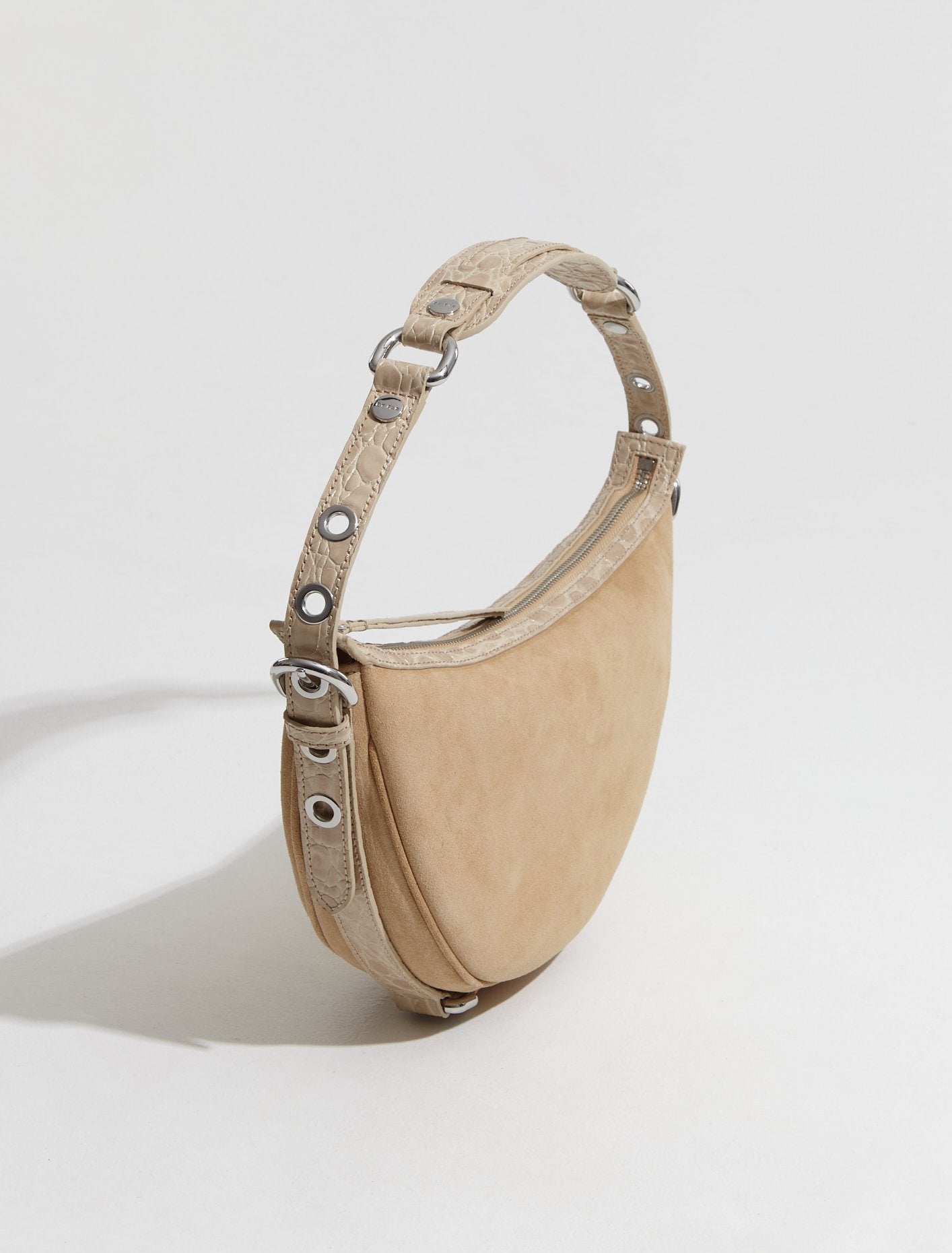 Gib Croco and Suede Leather Bag in Kraft