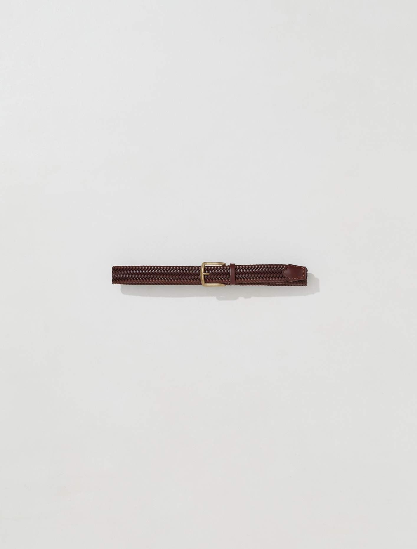 Braided Leather Belt in Brown