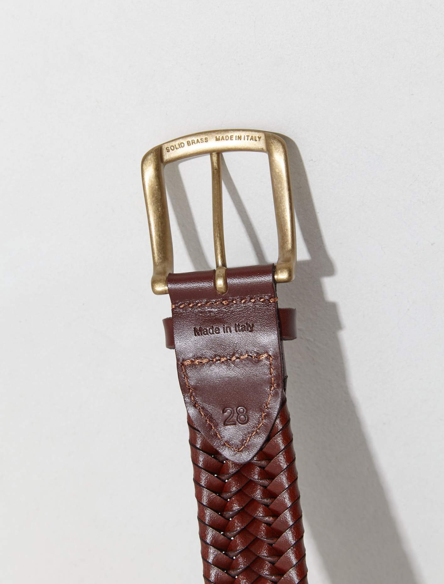 Braided Leather Belt in Brown