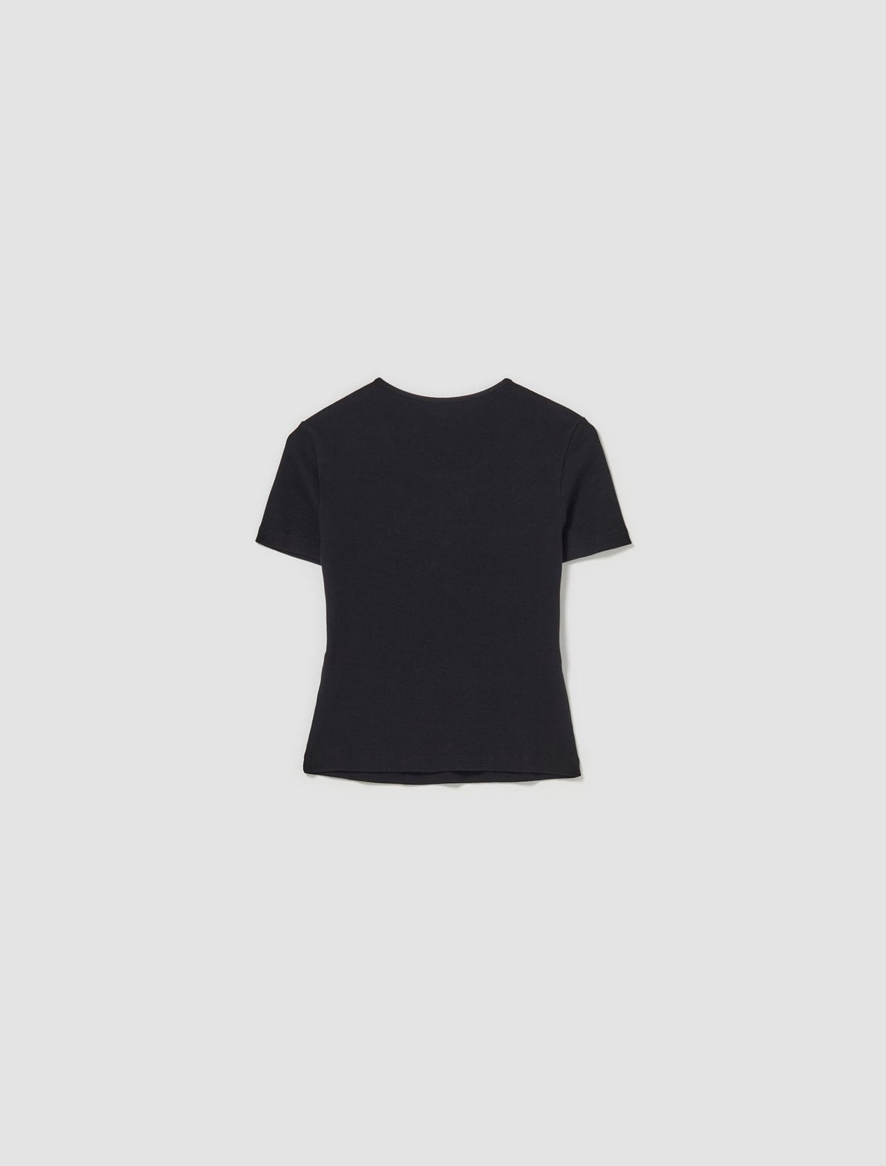 Rib Knit Crystal T-Shirt in Black