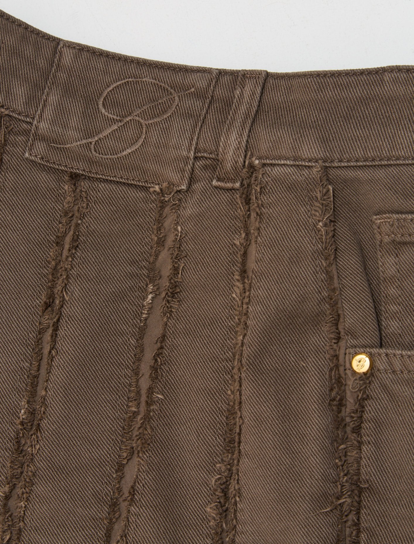 Pant Row Edge Tape Trousers in Mud