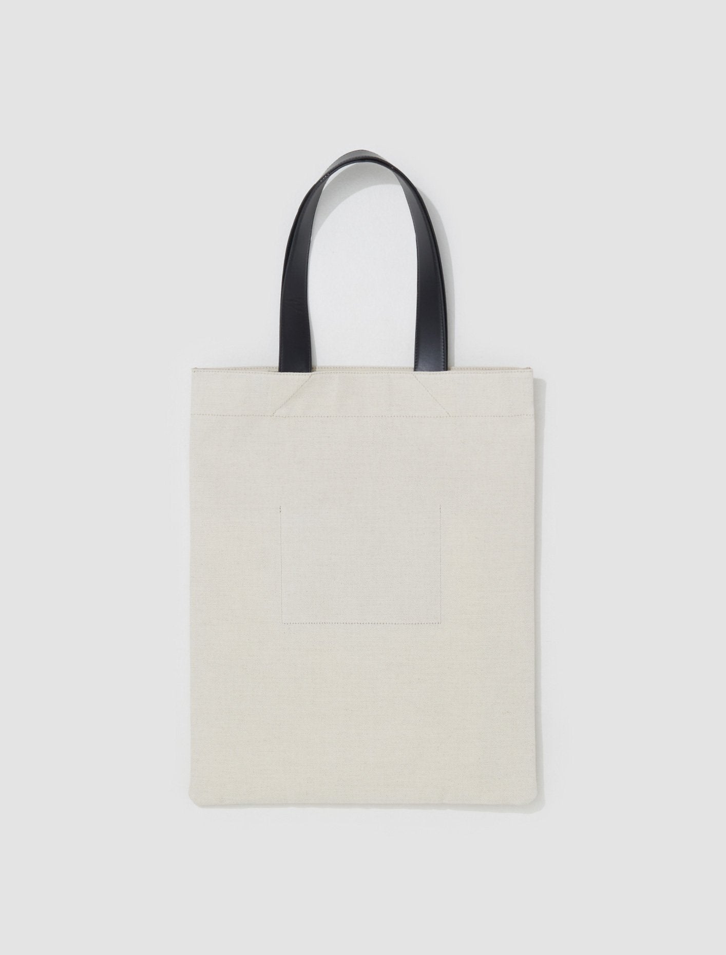 Canvas Tote Bag with Leather Strap in Natural