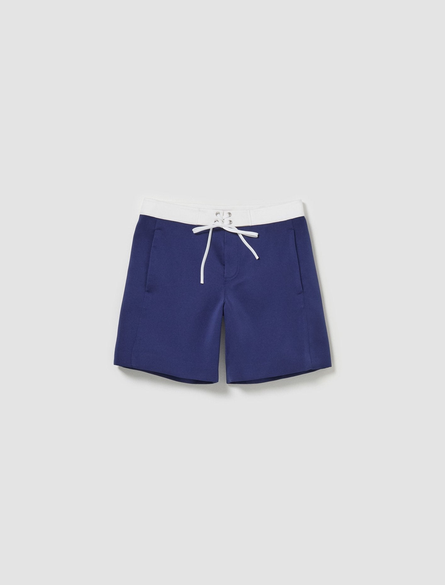 Satin Bermudas in Ink Blue & White