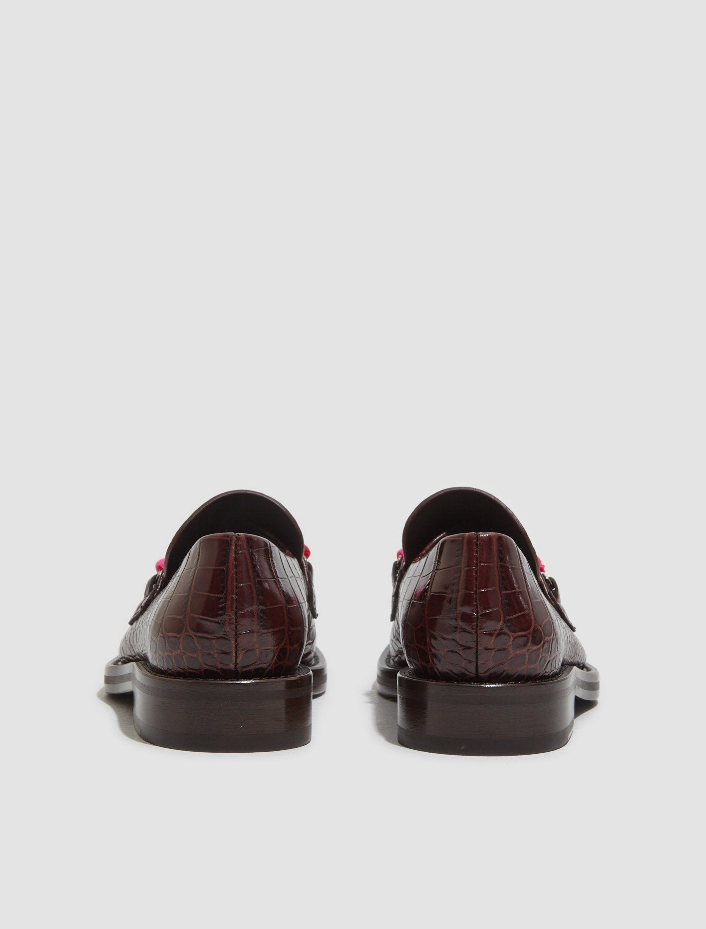 Beaded Square Toe Loafer in Brown