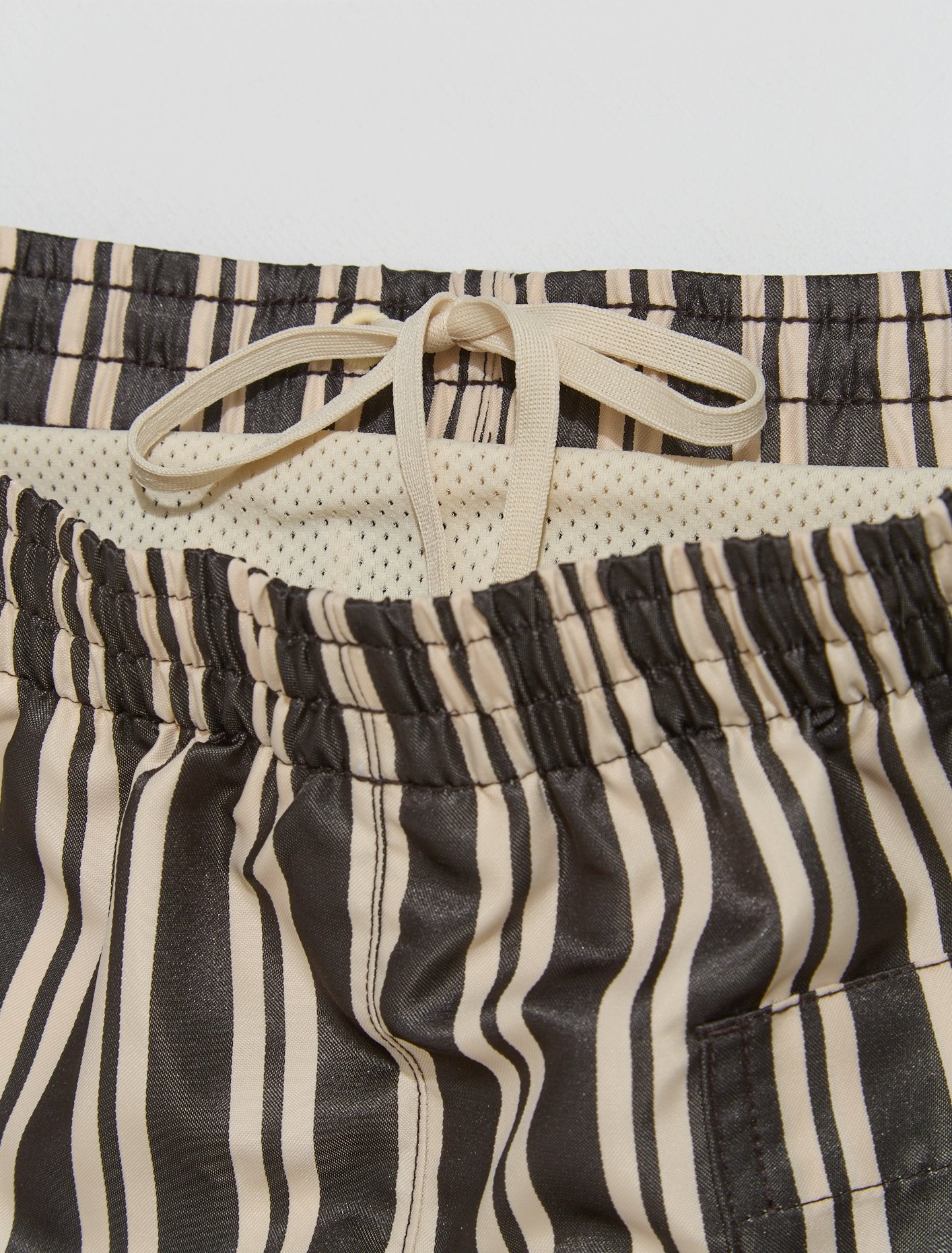 x Bode Scrimmage Shorts in Ecru & Shadow Brown