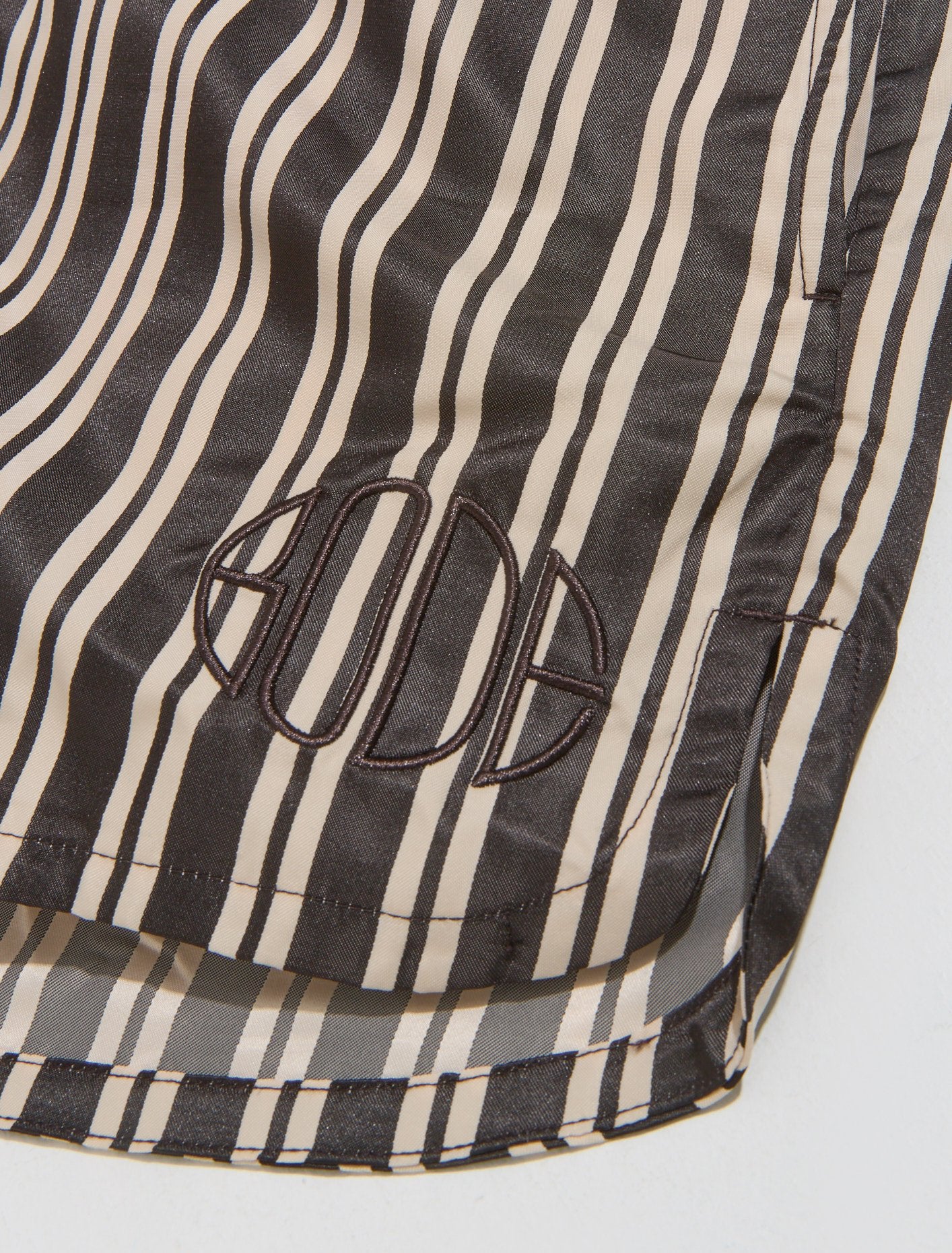 x Bode Scrimmage Shorts in Ecru & Shadow Brown