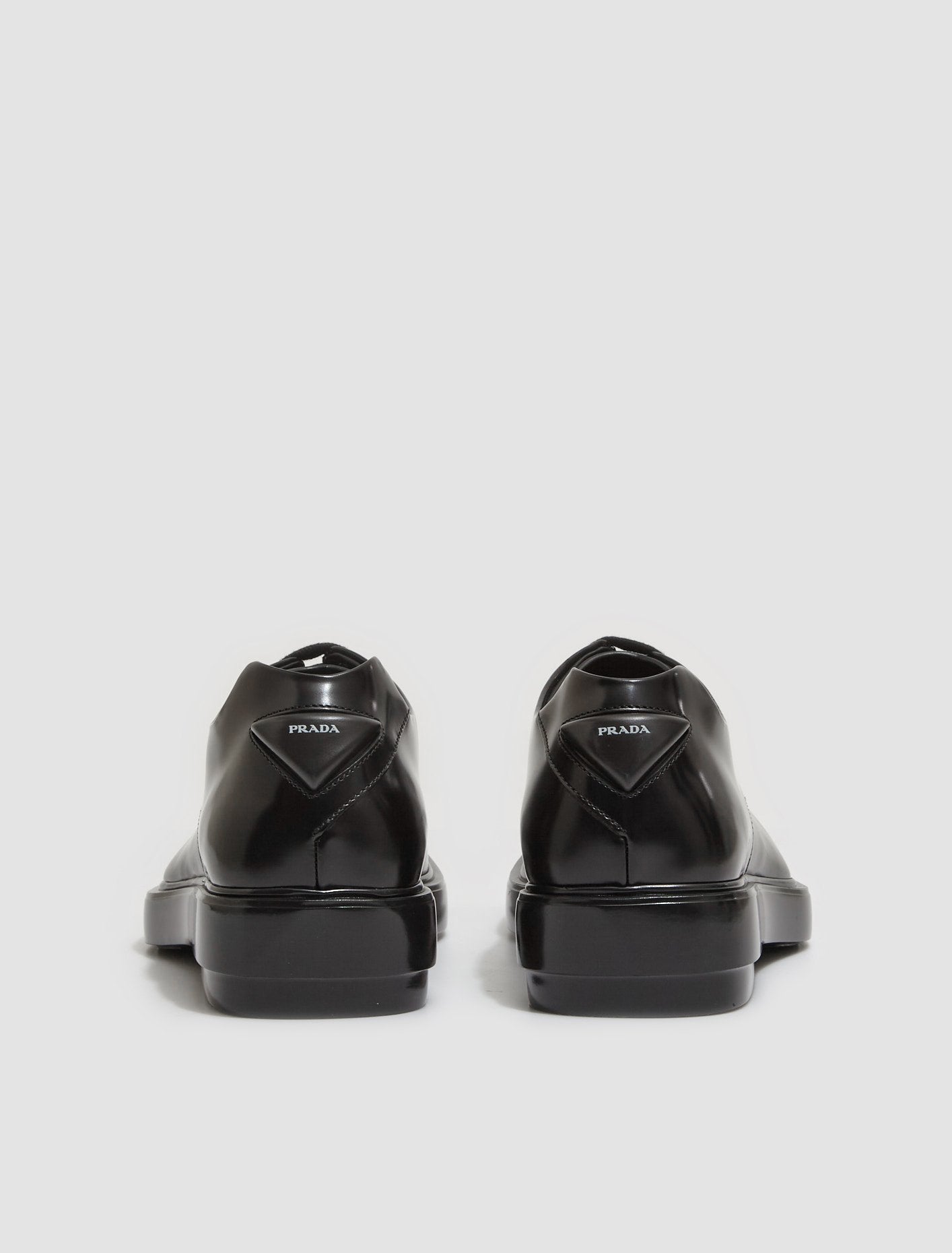 Brushed Leather Derby Shoes in Black