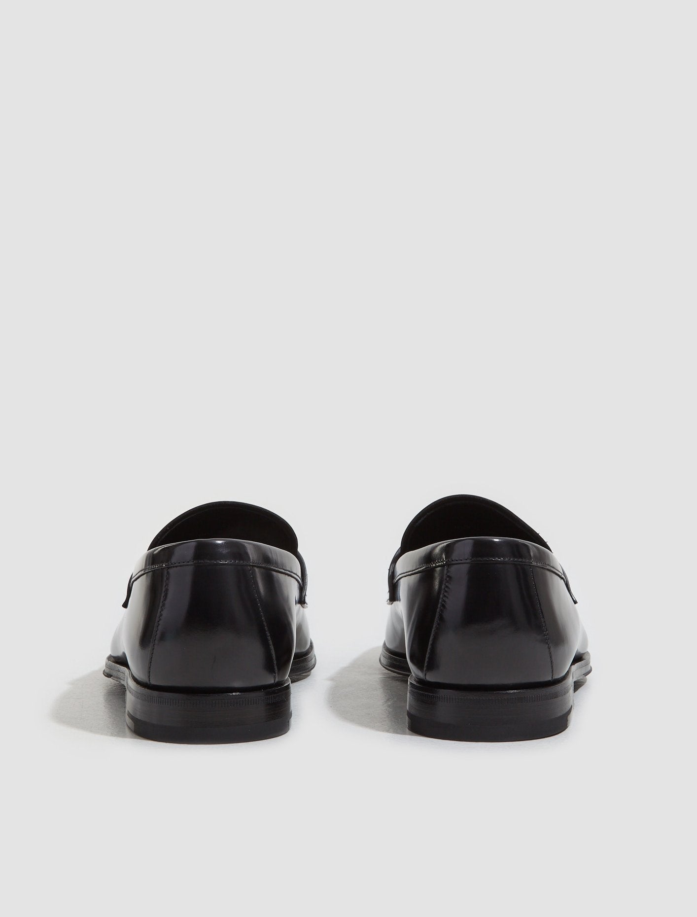 Men's Brushed Leather Loafers in Black