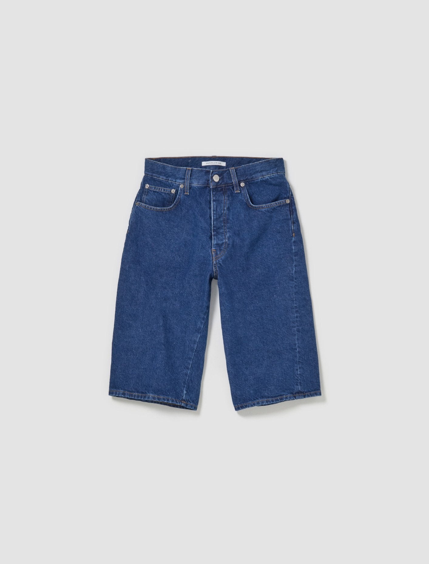 Wide Twist Shorts in Rinse Blue