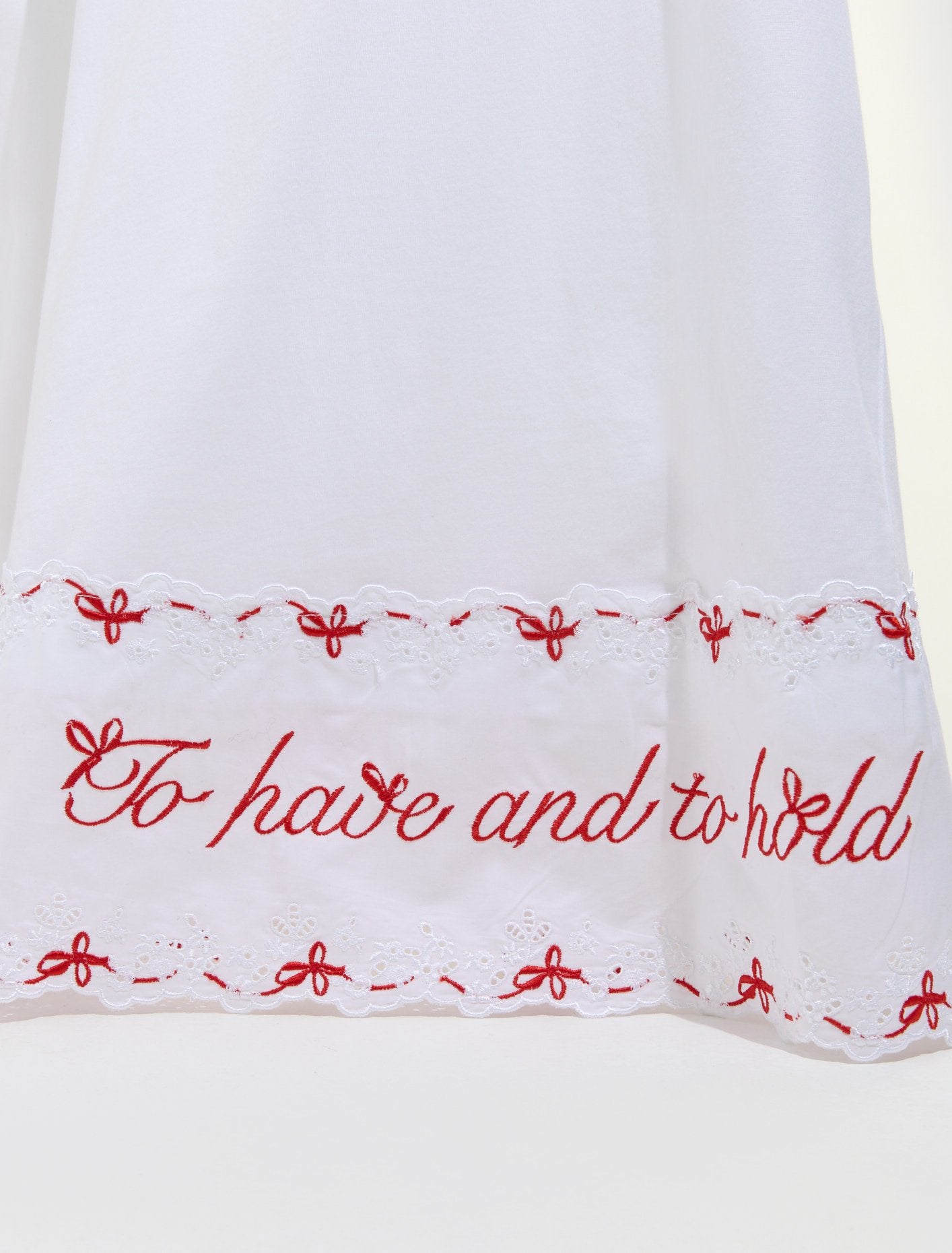 Beaded A-Line T-Shirt Dress with Trim in White