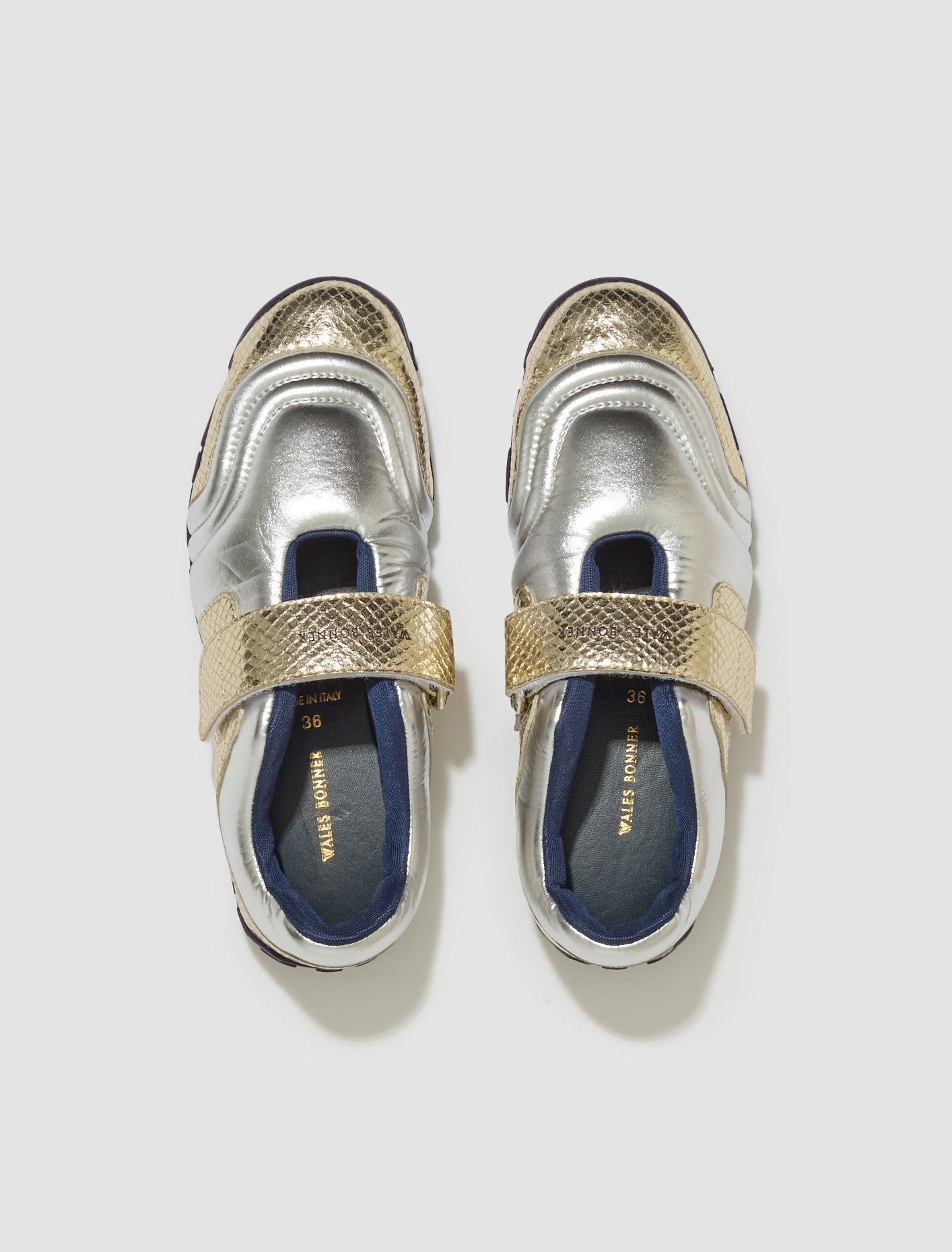 Men's Snake Print Low-Top Sneaker in Gold