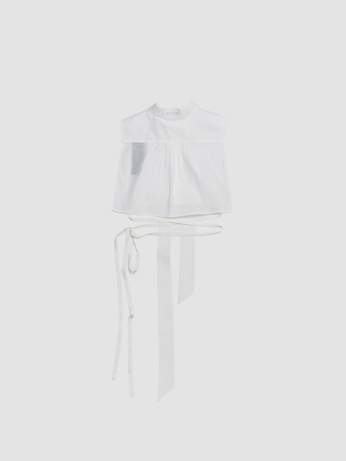 Cyra Plastron With Detachable Foulard in Natural White