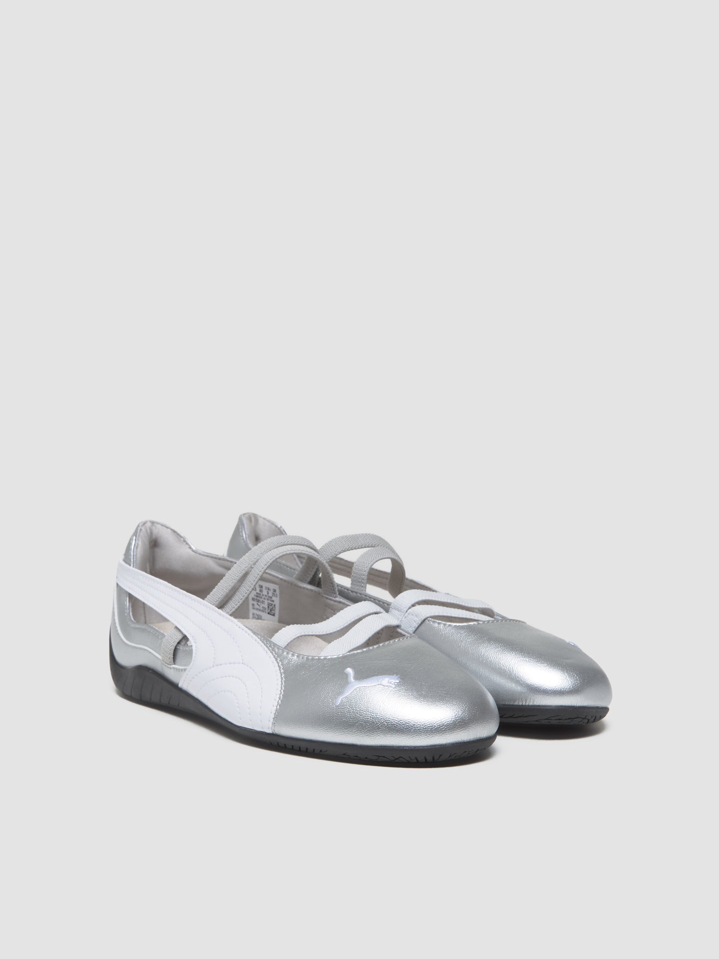 Speedcat Ballet Sneaker in Silver & White