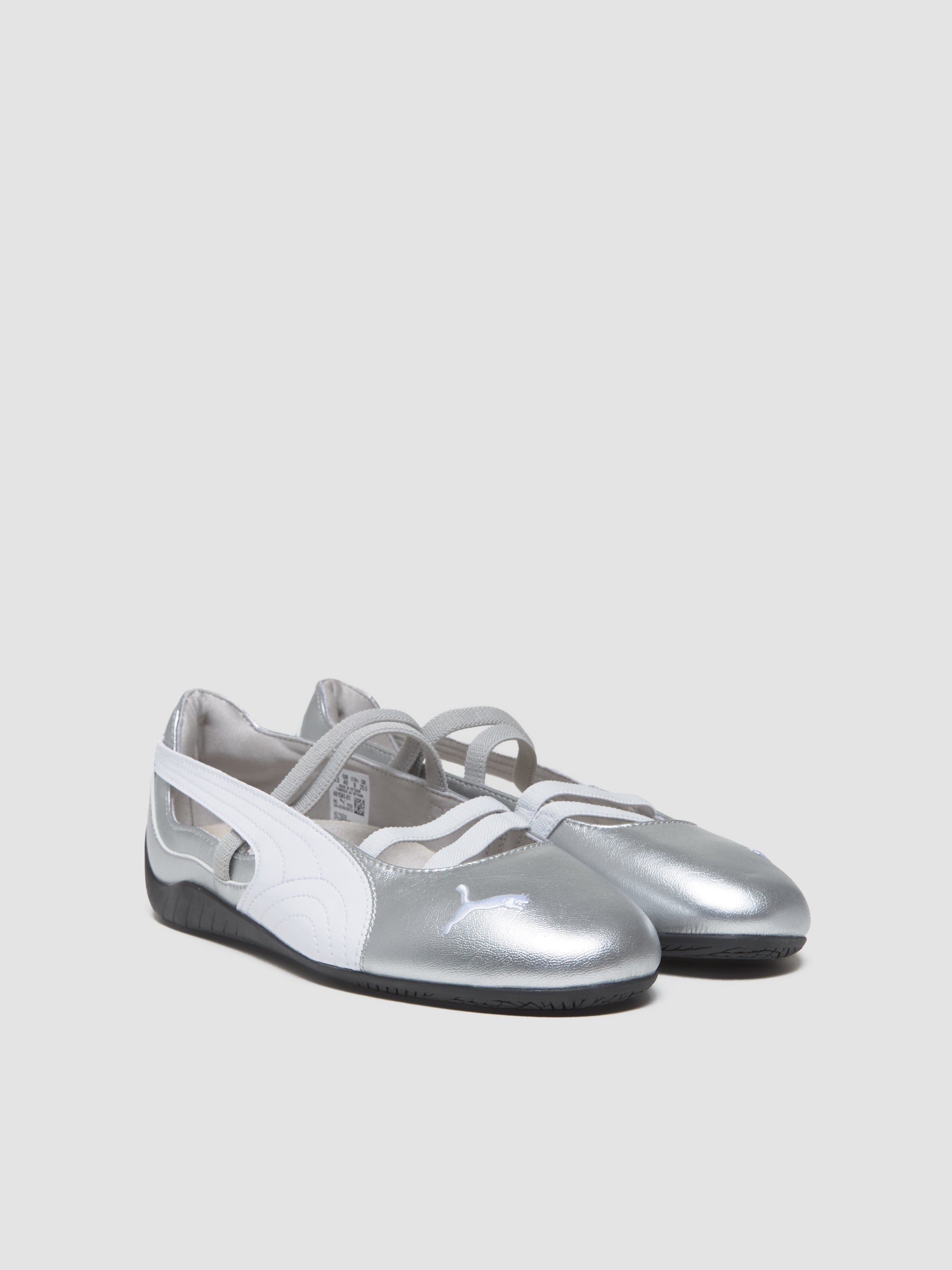 Speedcat Ballet Sneaker in Silver & White