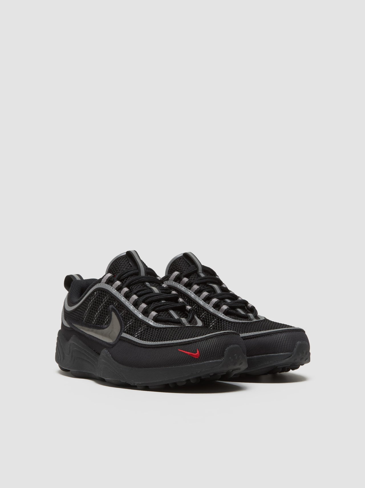 Air Zoom Spiridon SP Sneaker in Black & Metallic Silver