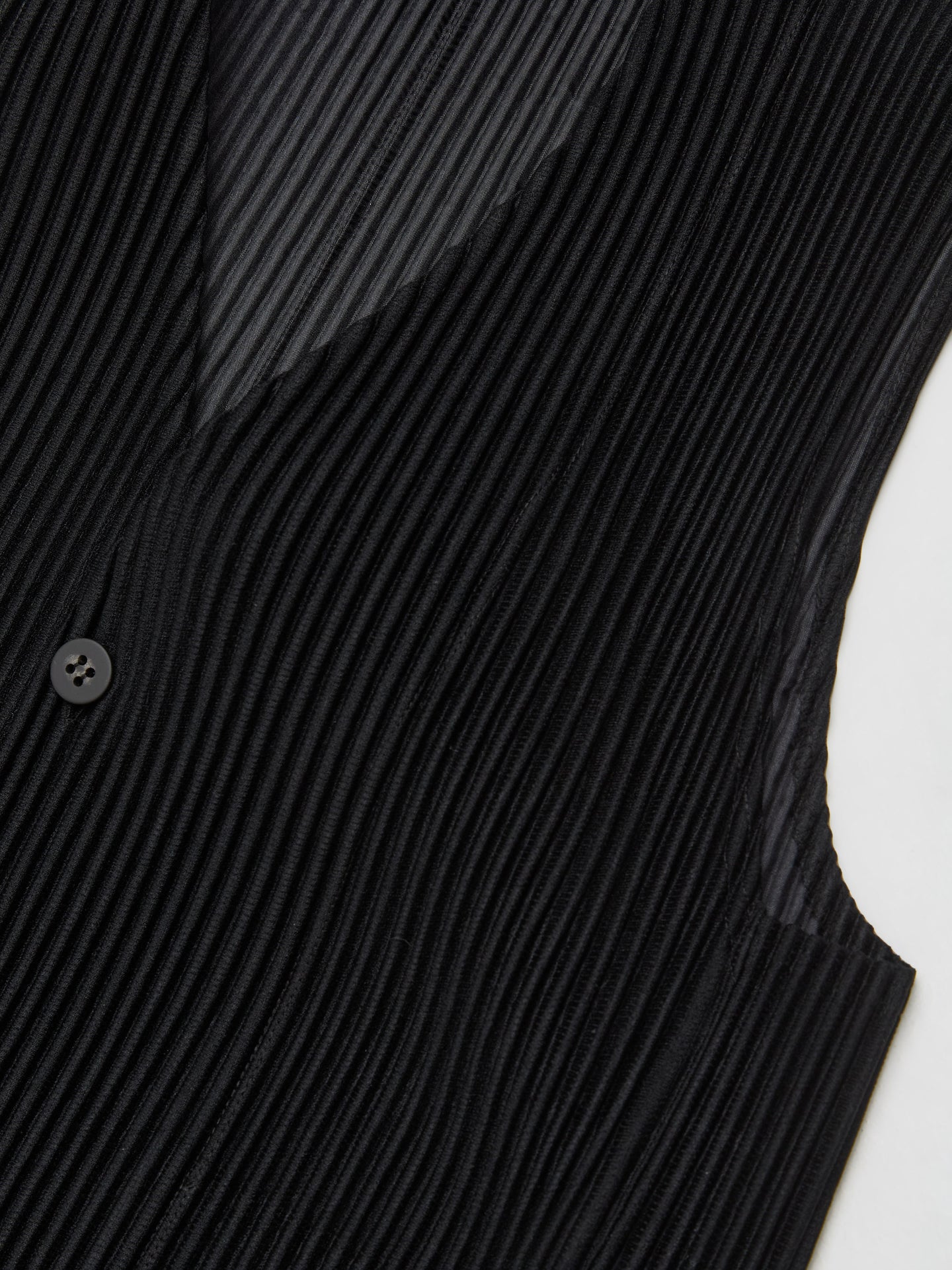 Pleated Button Up Vest in Black