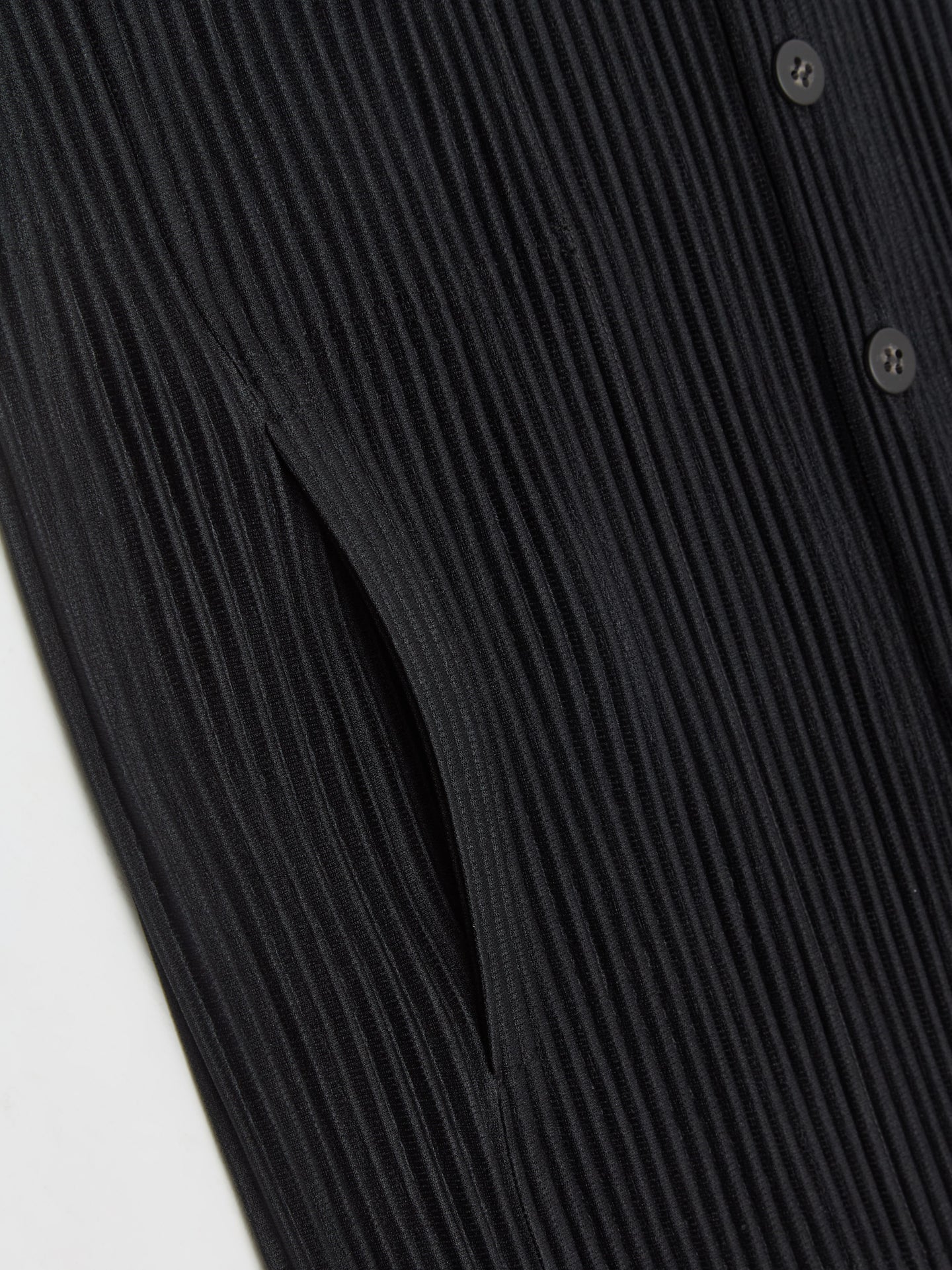 Pleated Button Up Vest in Black