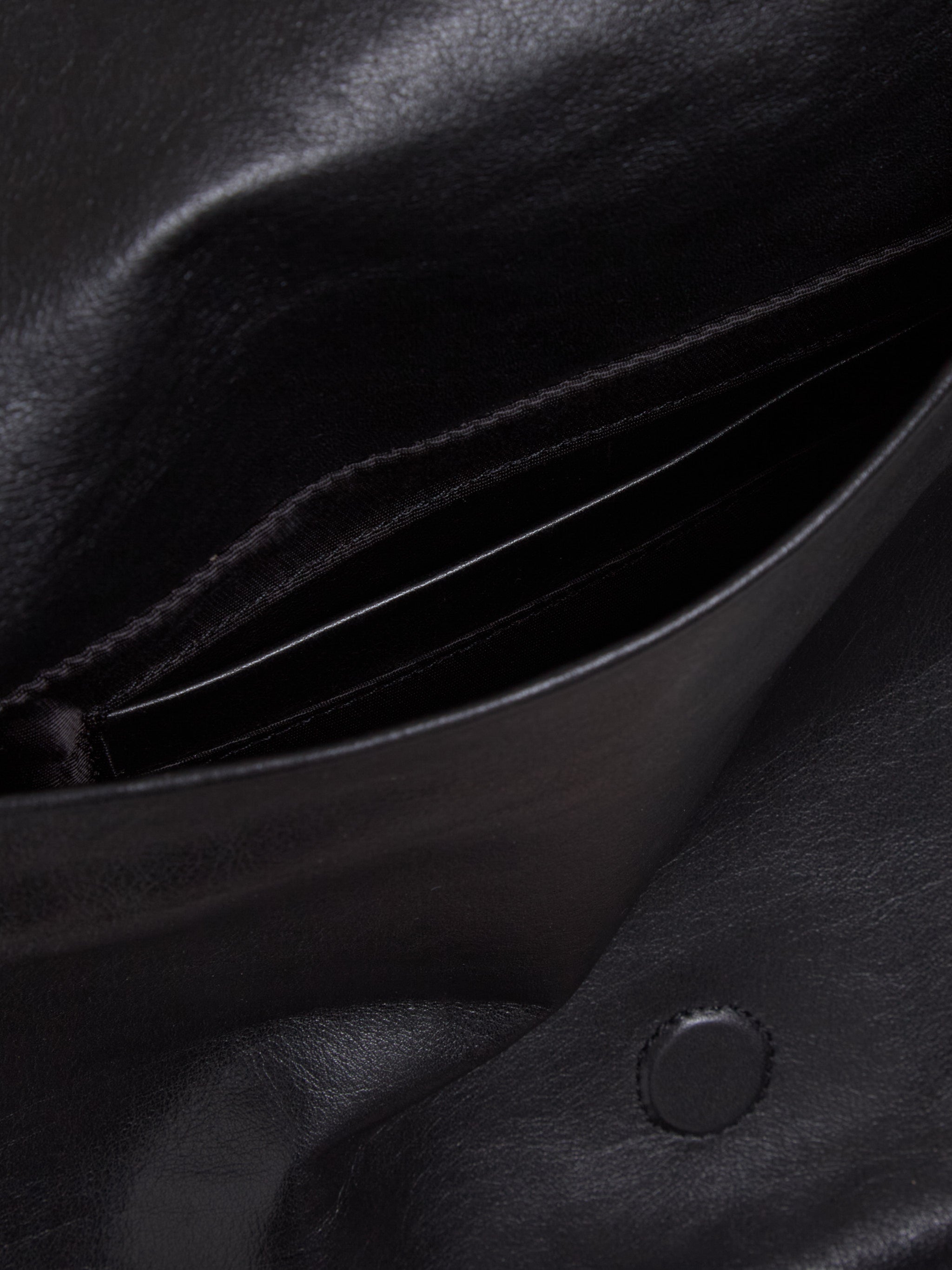 Slim Bag in Malleable Black Bull Hide