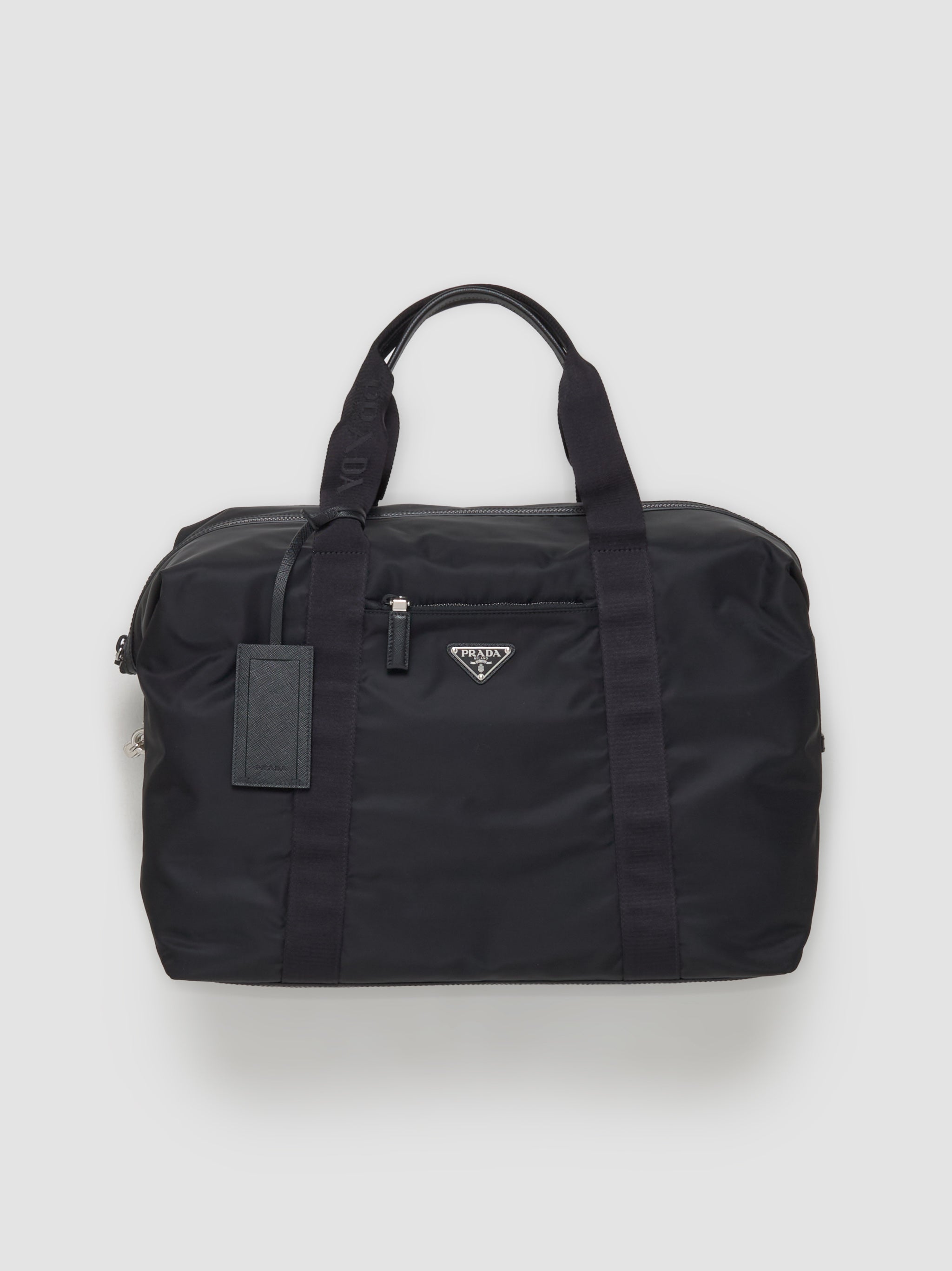 Prada - Re-Nylon and Saffiano Leather Travel Bag in Black