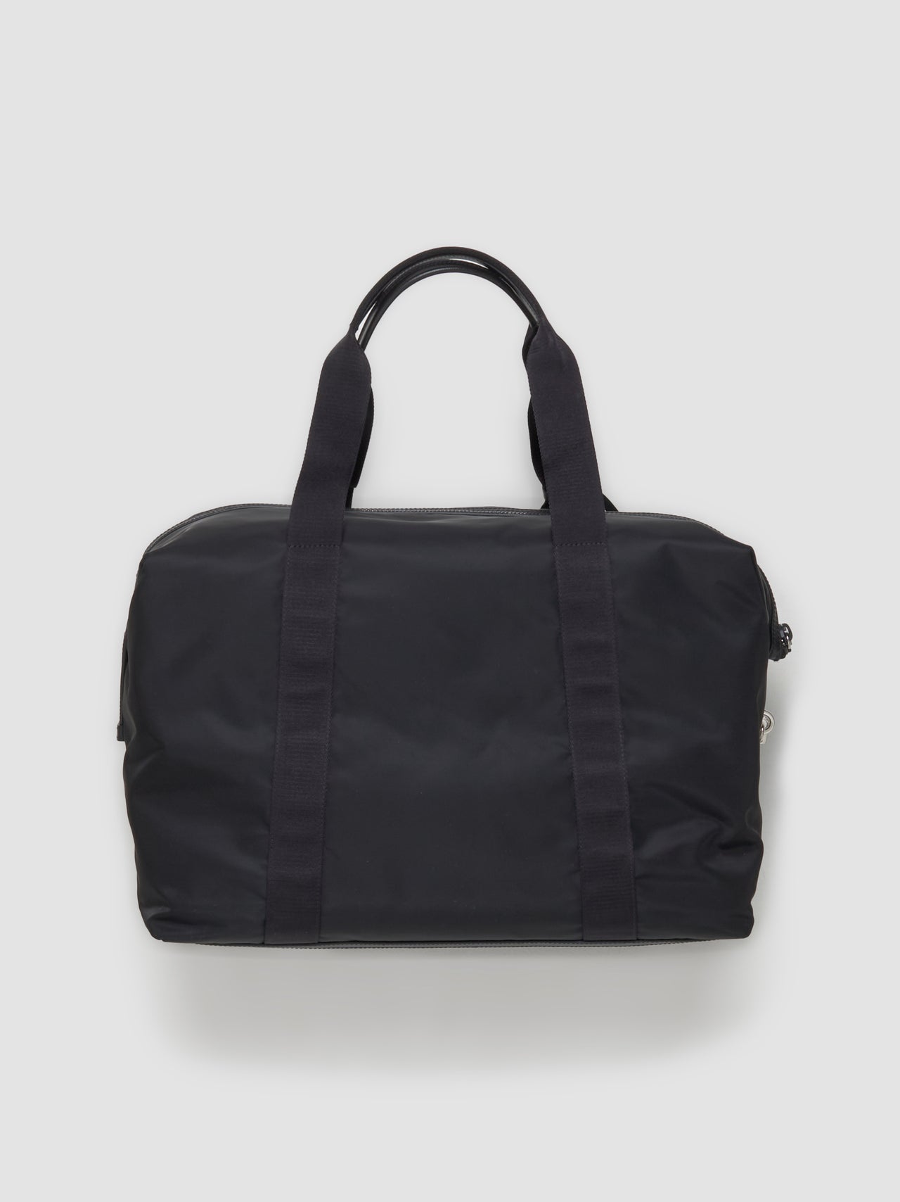 Re-Nylon and Saffiano Leather Travel Bag in Black