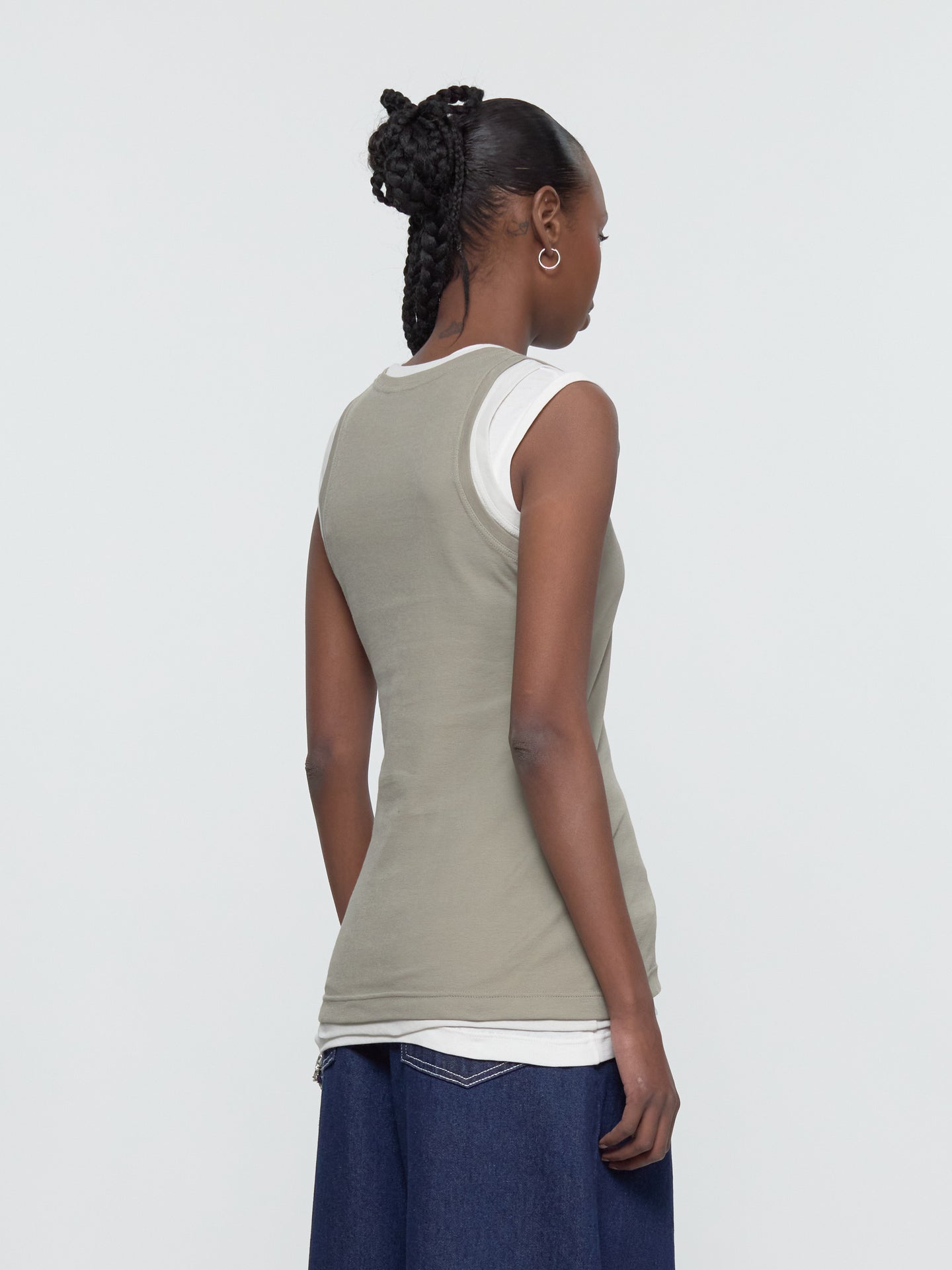 Set of Three Tank Tops in Olive