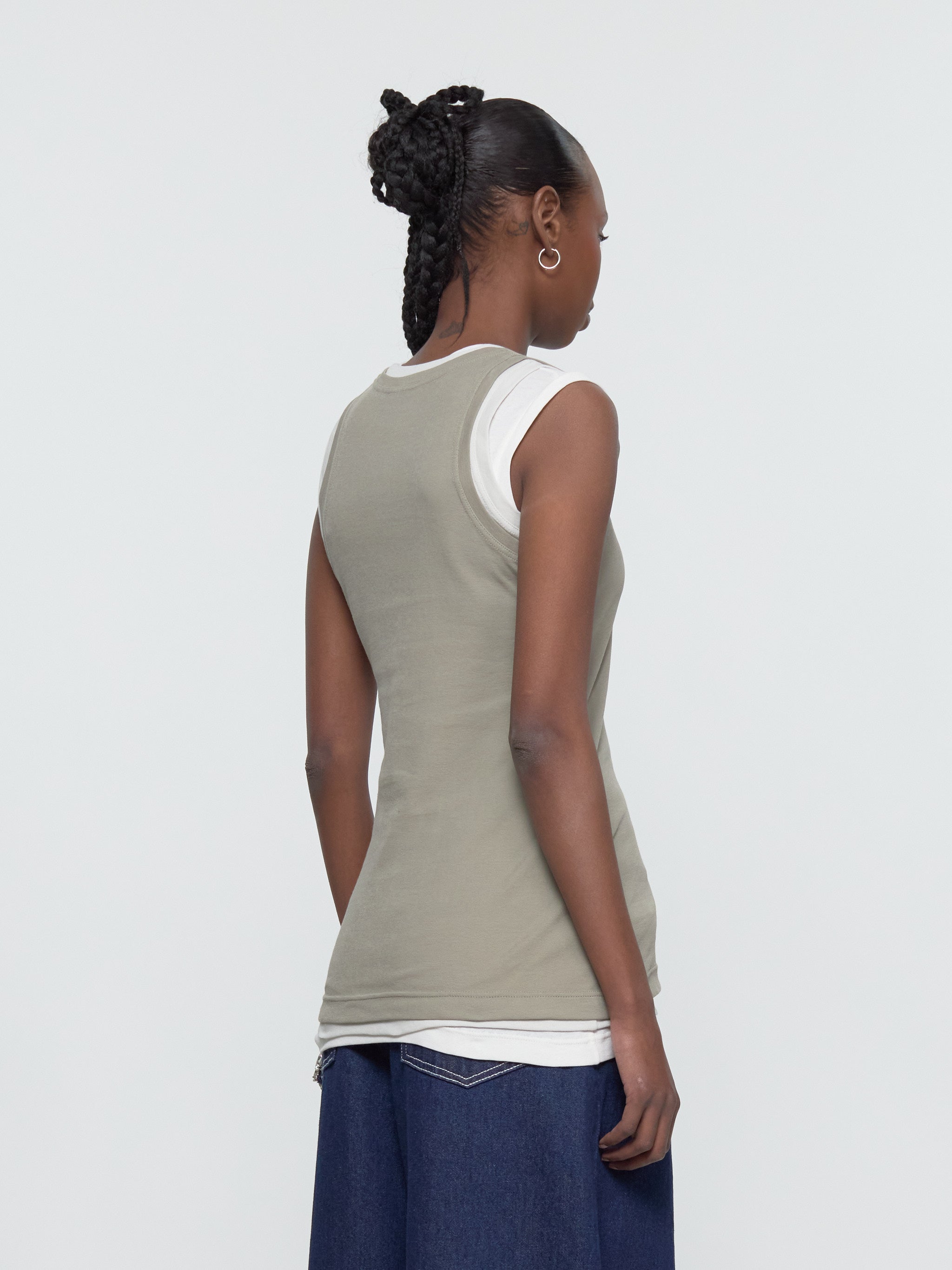 Set of Three Tank Tops in Olive