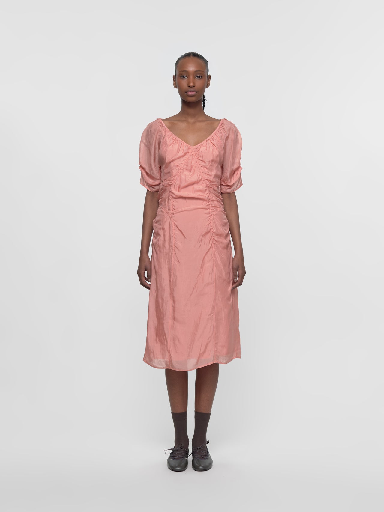 Midi Dress in Light Coral