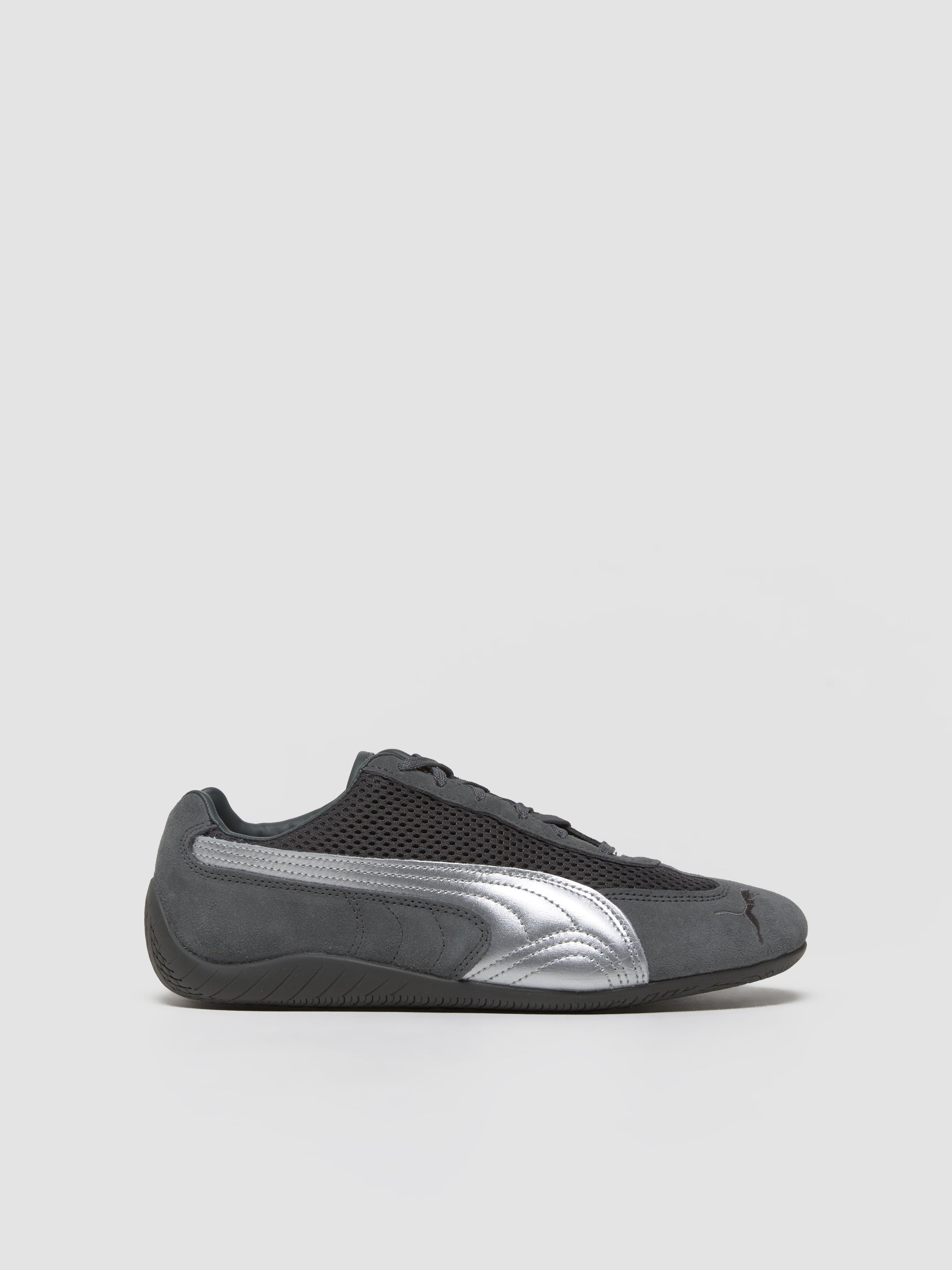 Speedcat Premium Sneaker in Shadow Gray & Metallic Silver