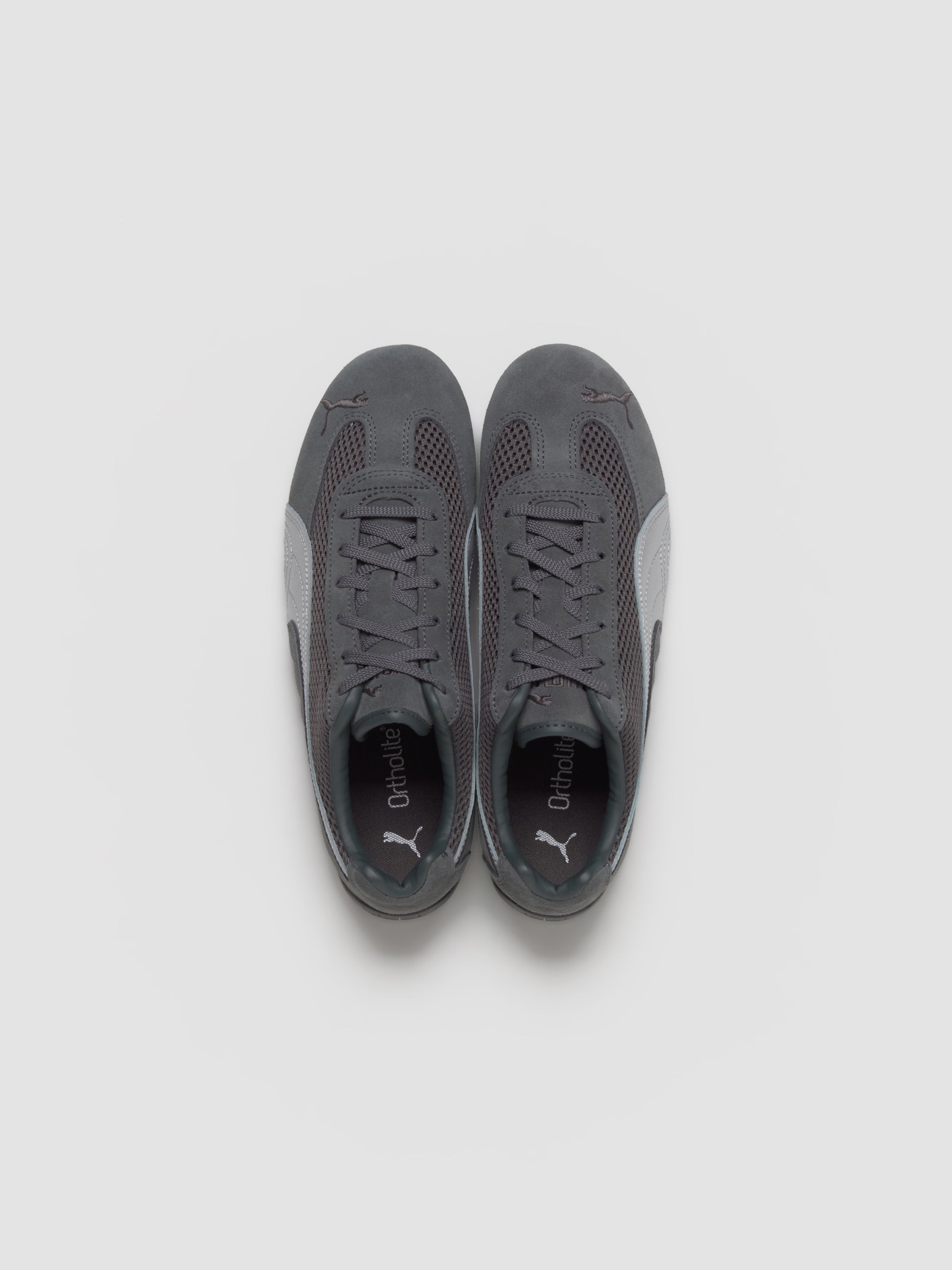 Speedcat Premium Sneaker in Shadow Gray & Metallic Silver