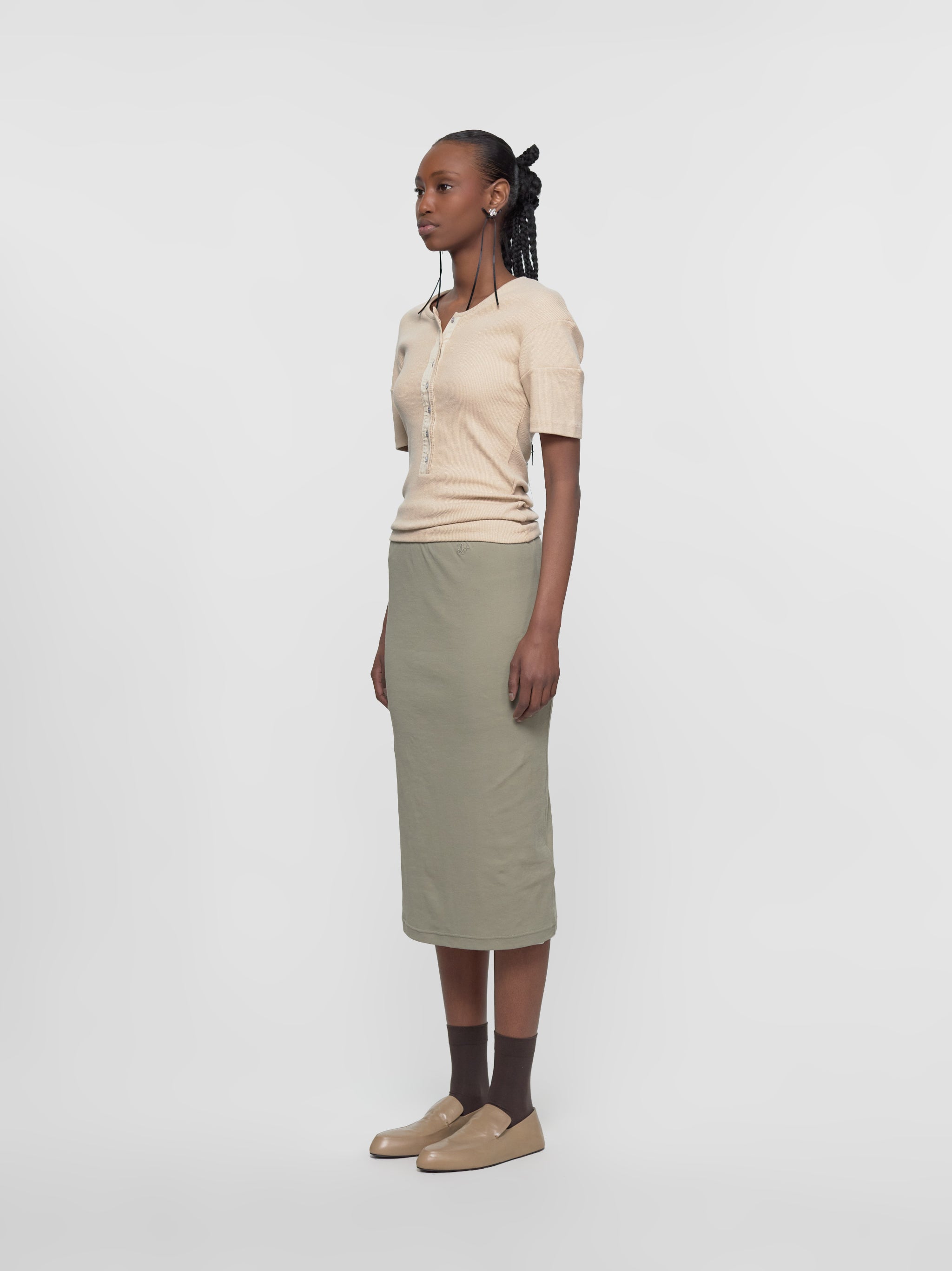 Set of Three Midi Skirts in Olive