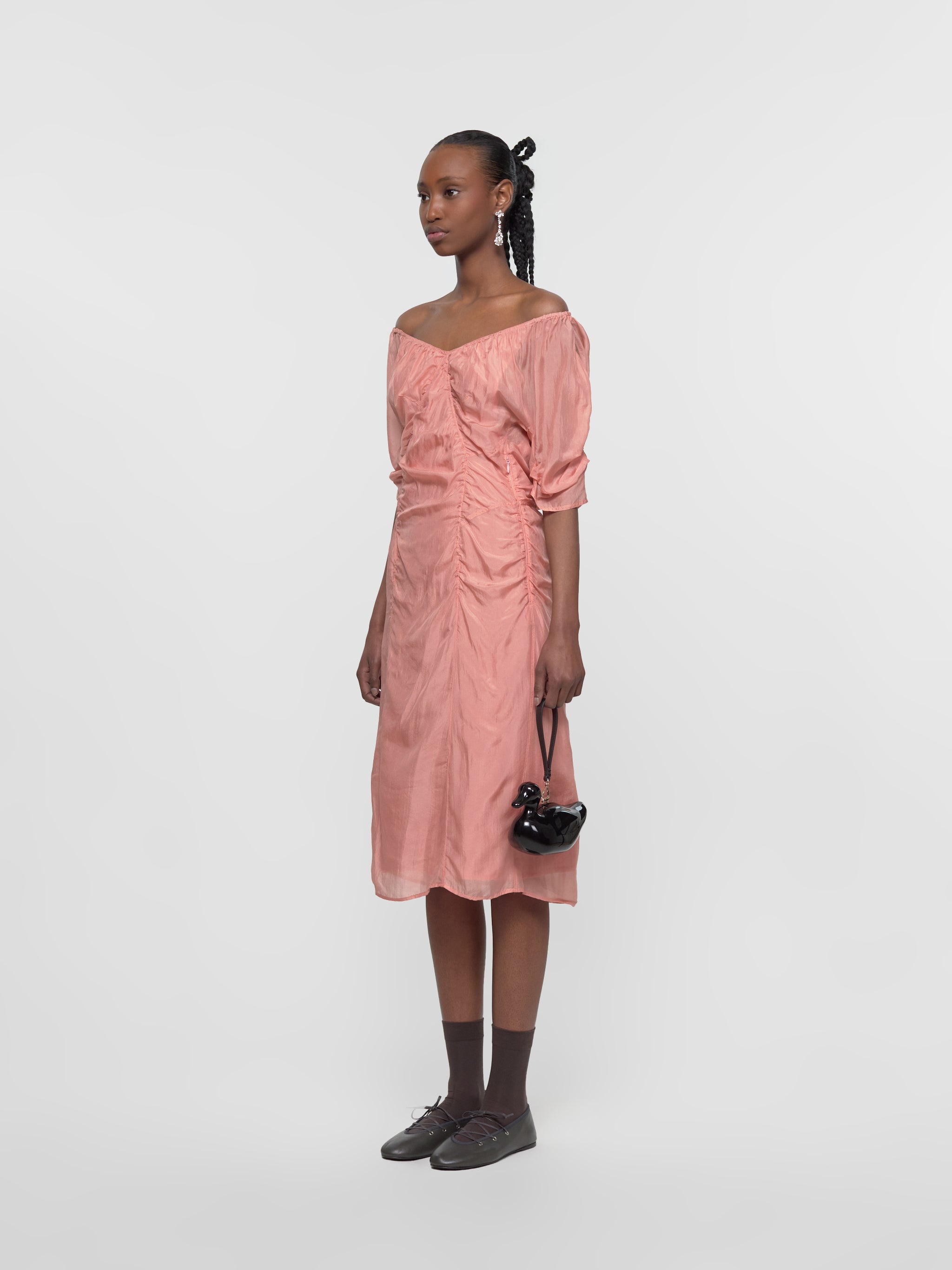 Midi Dress in Light Coral