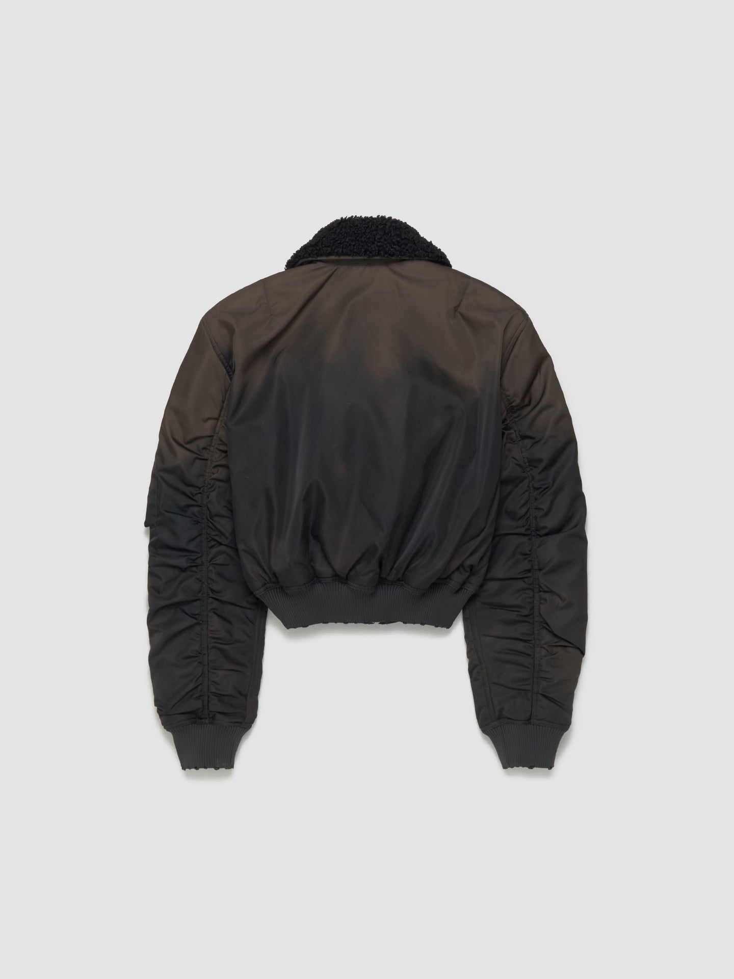 Bomber Jacket with Furry Collar in Dark Brown