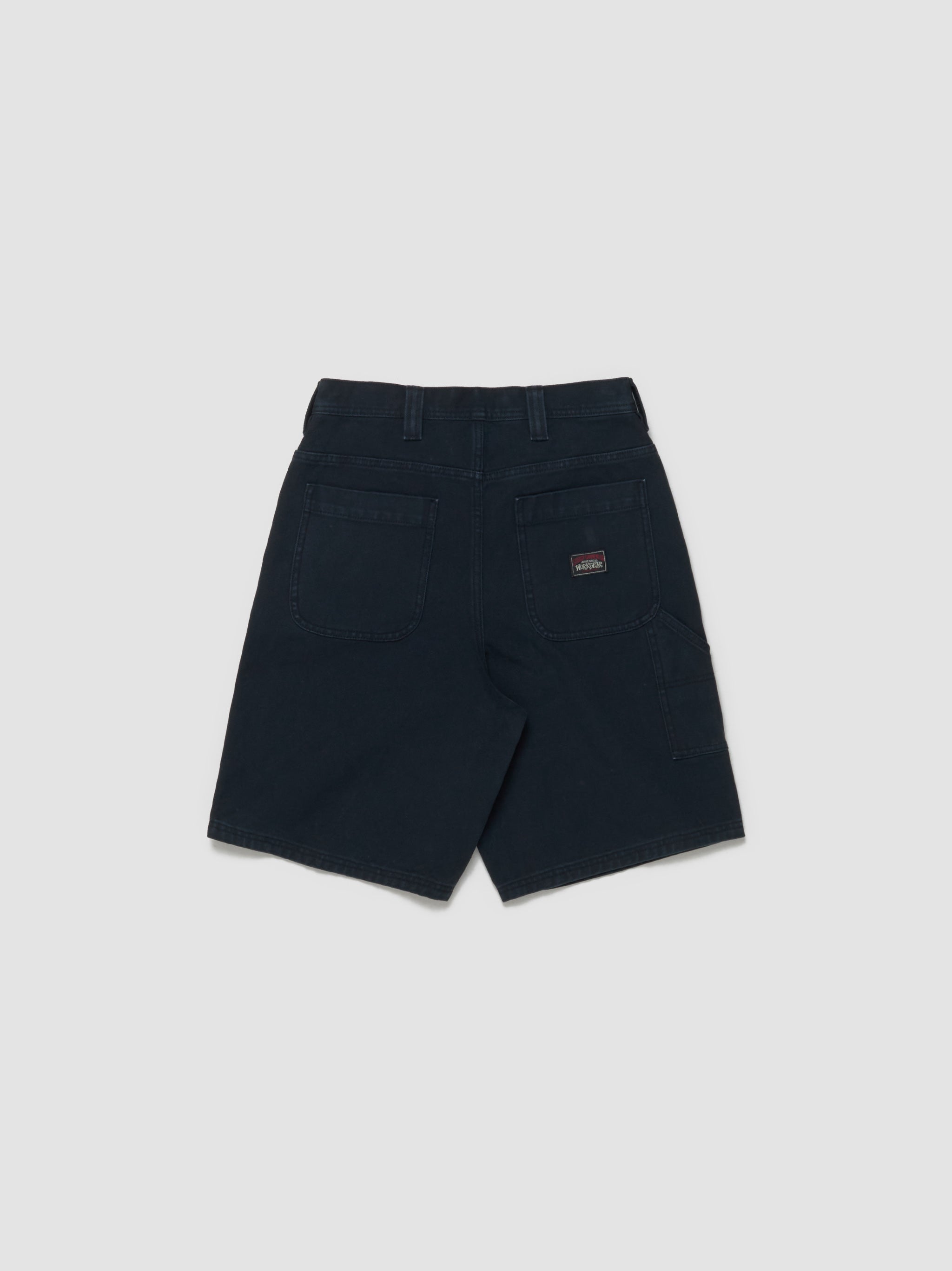 Washed Canvas Work Shorts in Black