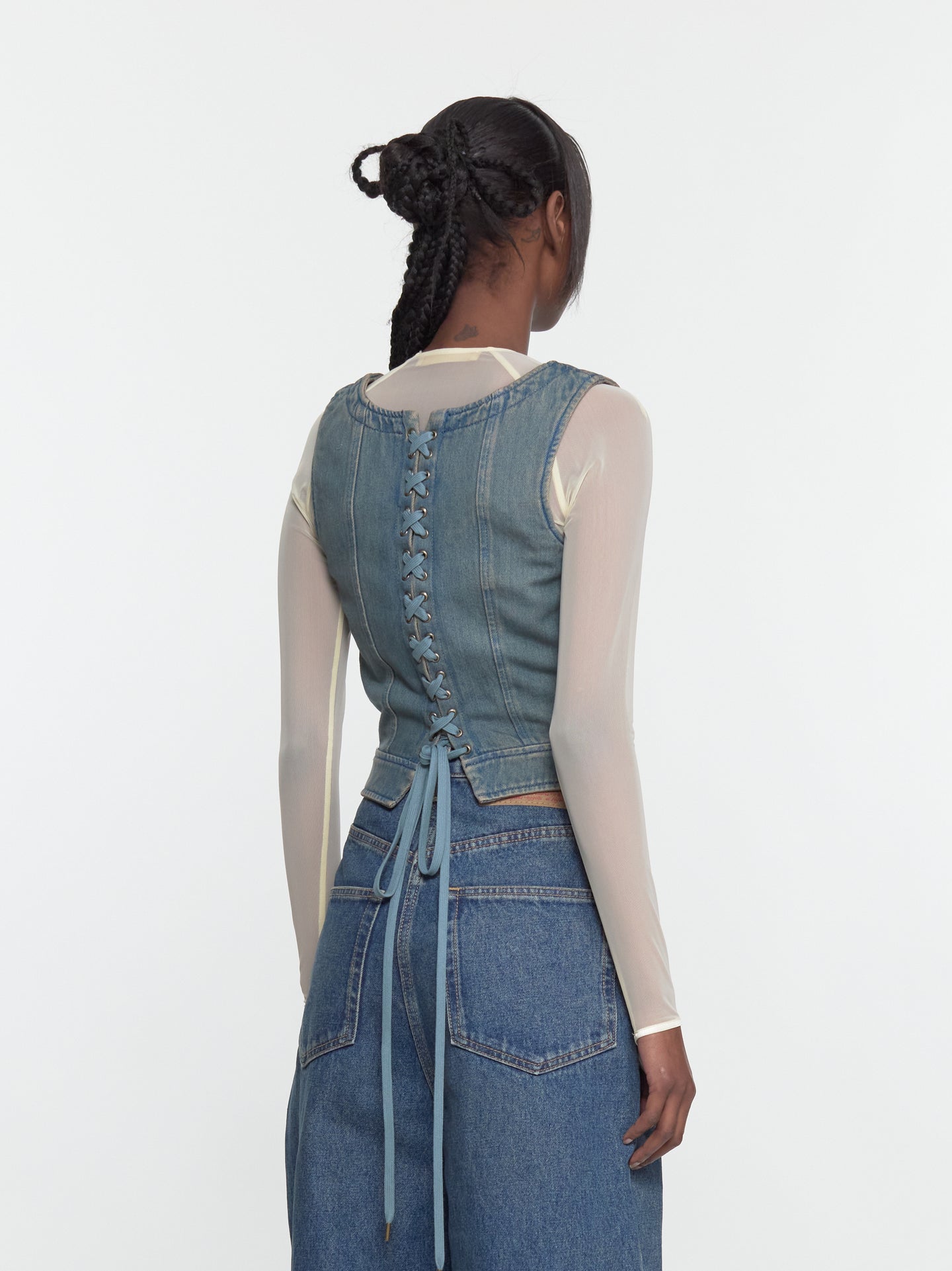 CRD Corset Top in Light Blue