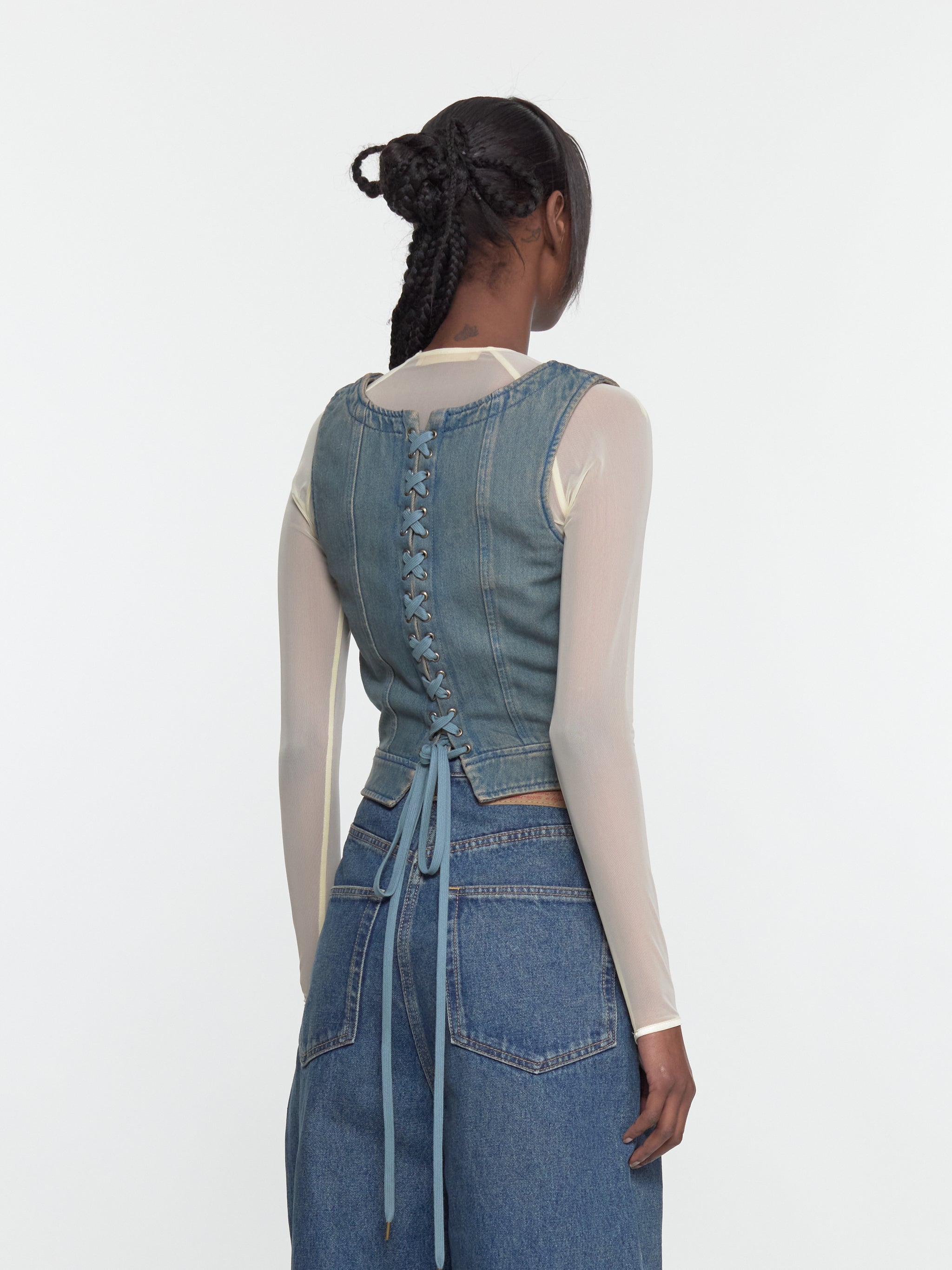 CRD Corset Top in Light Blue