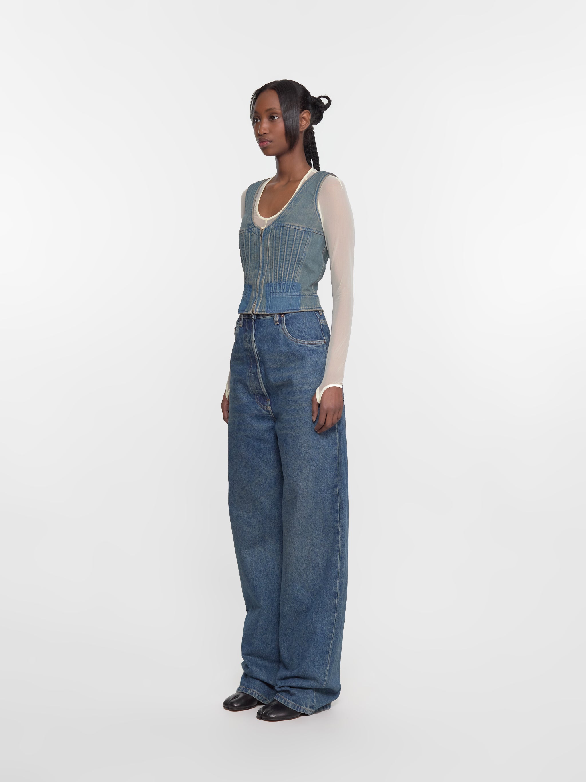CRD Corset Top in Light Blue