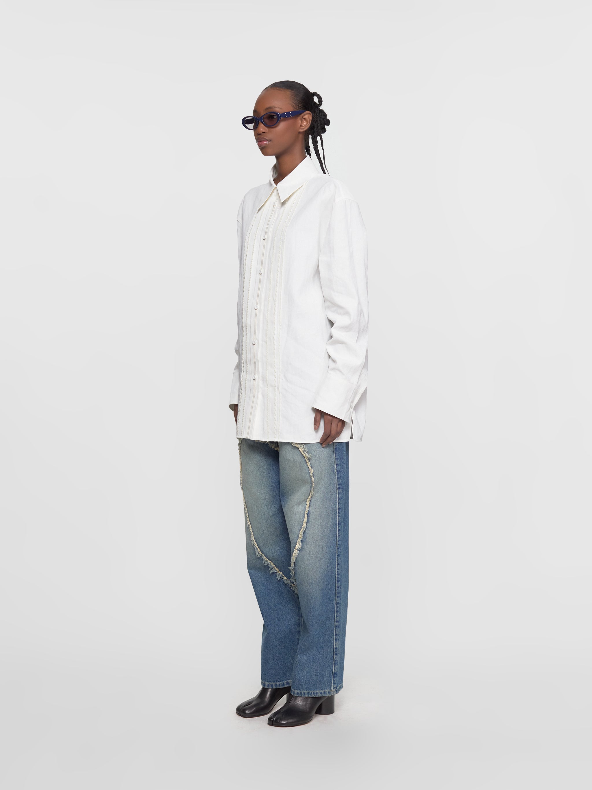Embellished Shirt in Optic White